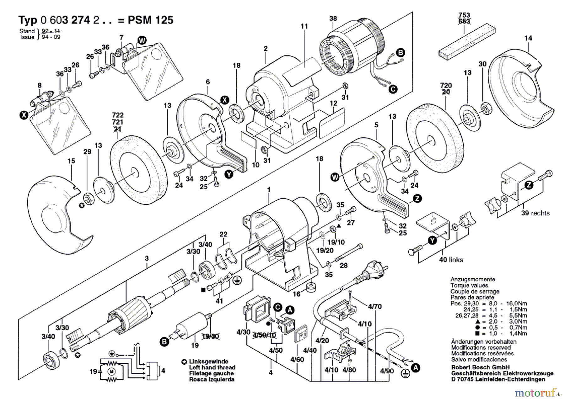  Bosch Werkzeug Schleifbock PSM 125 Seite 1