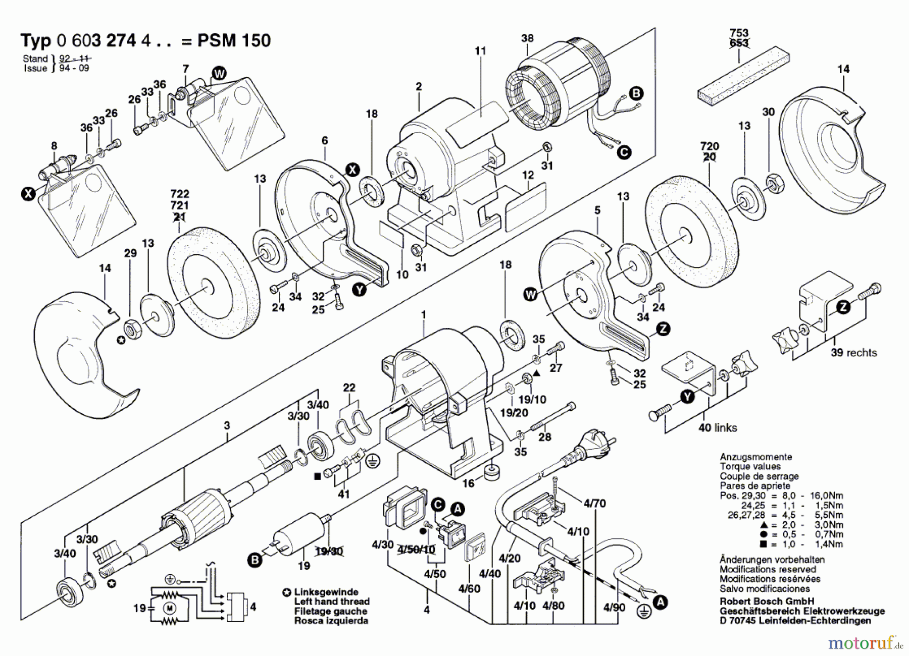  Bosch Werkzeug Schleifbock PSM 150 Seite 1