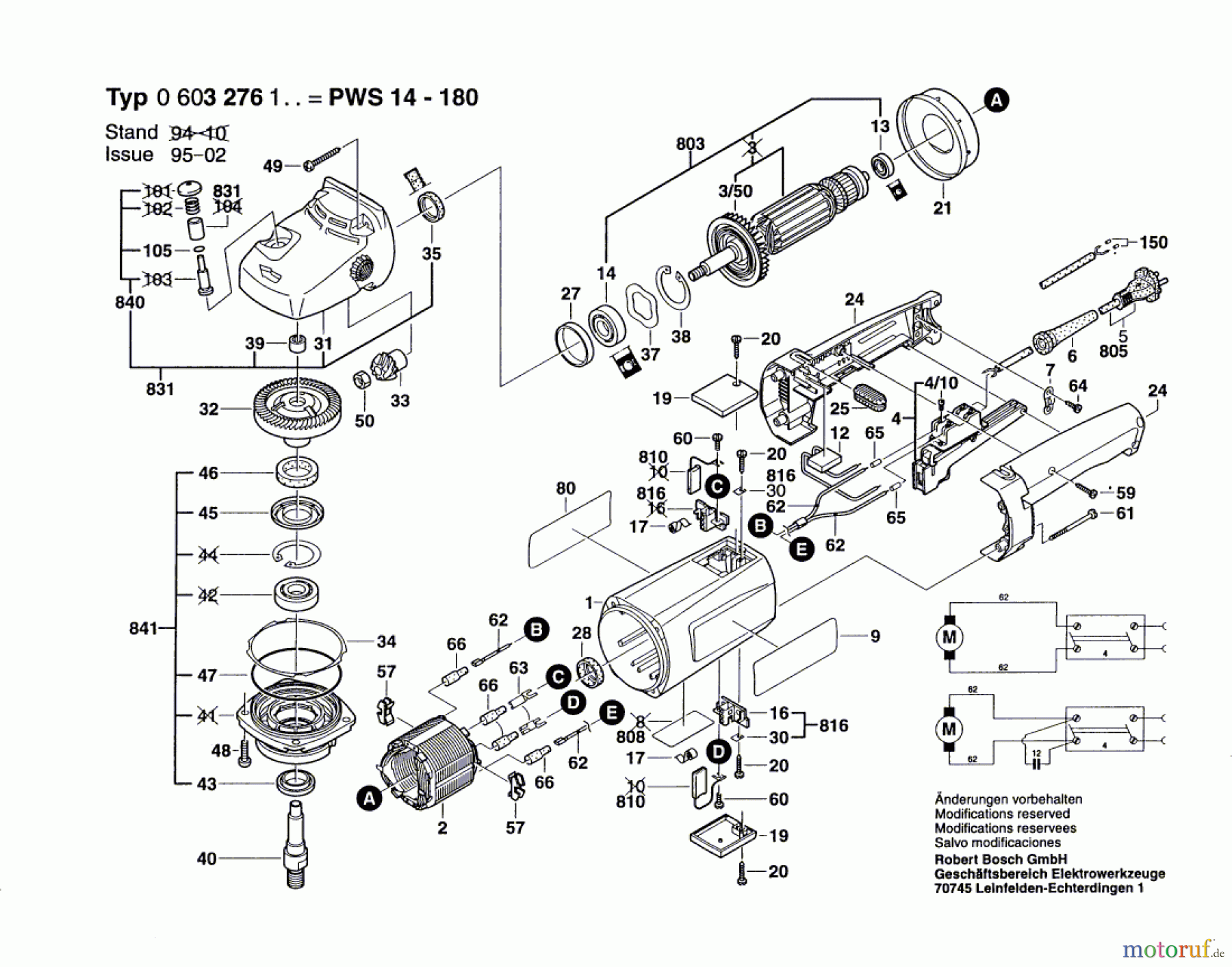  Bosch Werkzeug Hw-Winkelschleifer PWS 14-180 Seite 1