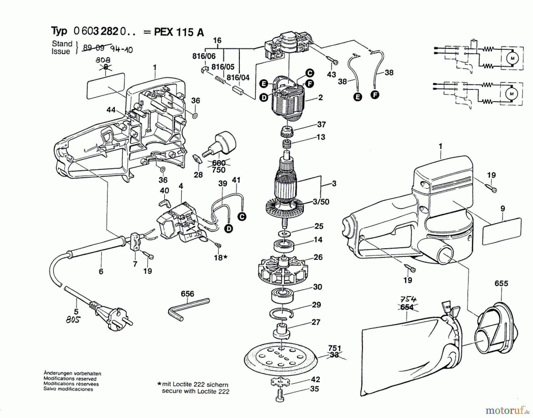  Bosch Werkzeug Exzenterschleifer PEX 115 A Seite 1