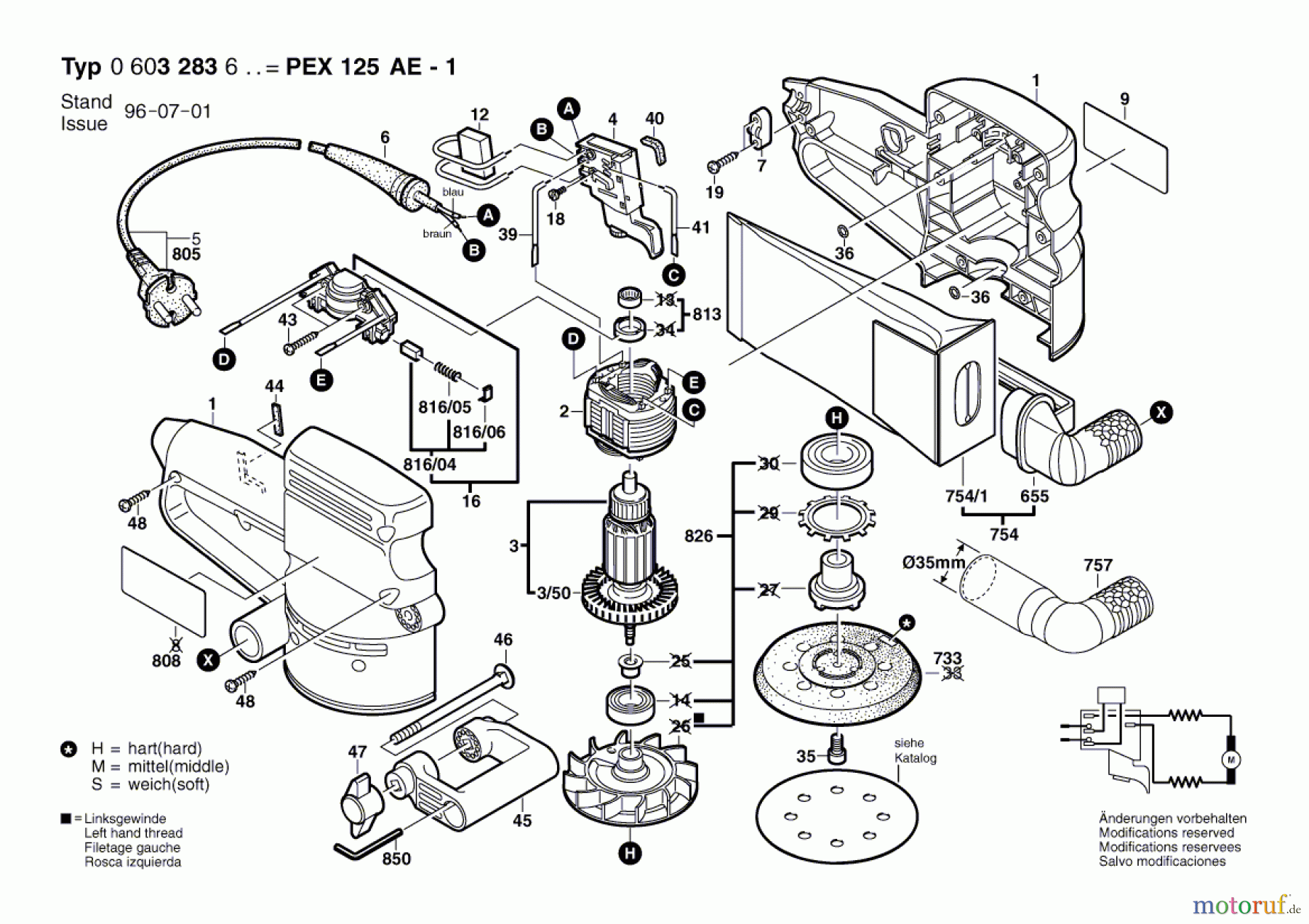  Bosch Werkzeug Exzenterschleifer PEX 125 AE-1 Seite 1