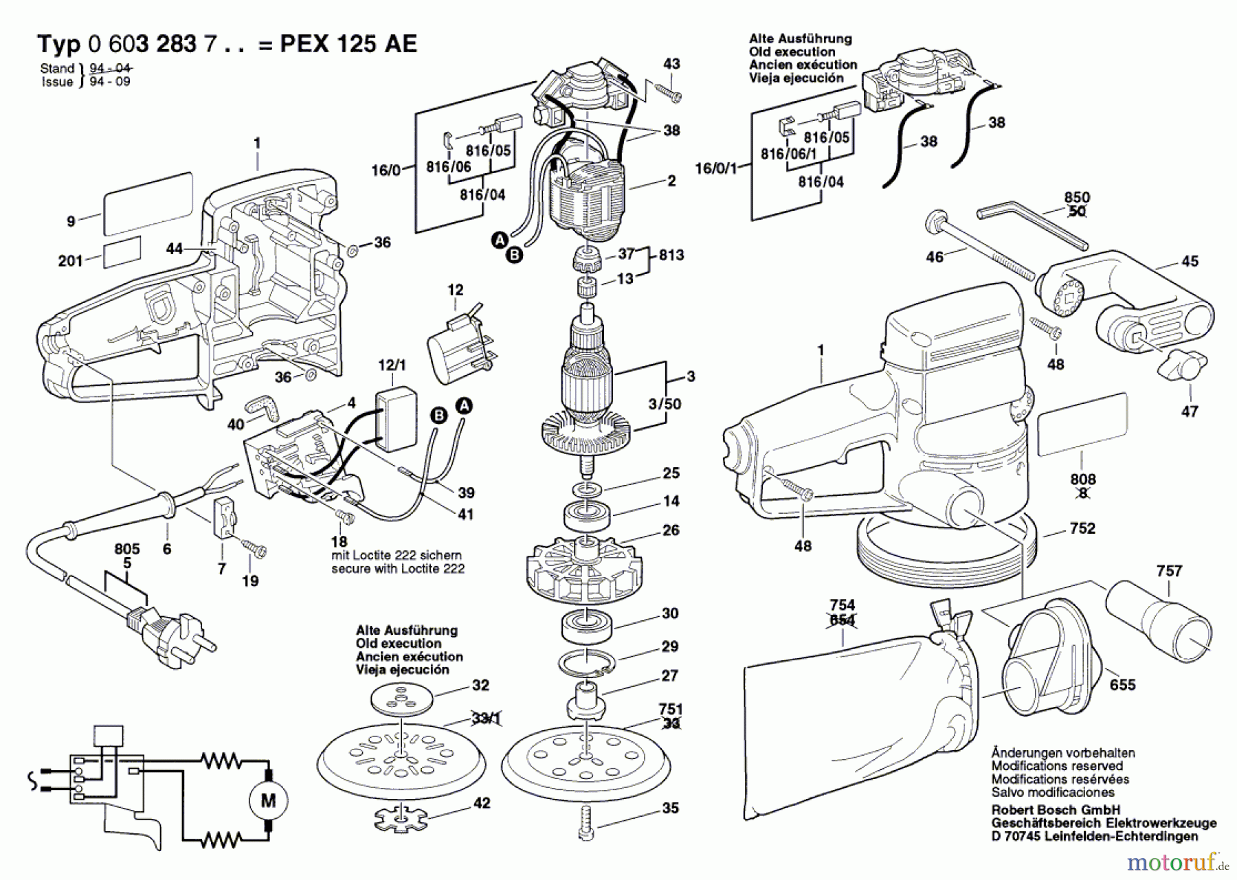  Bosch Werkzeug Exzenterschleifer PEX 125 AE Seite 1