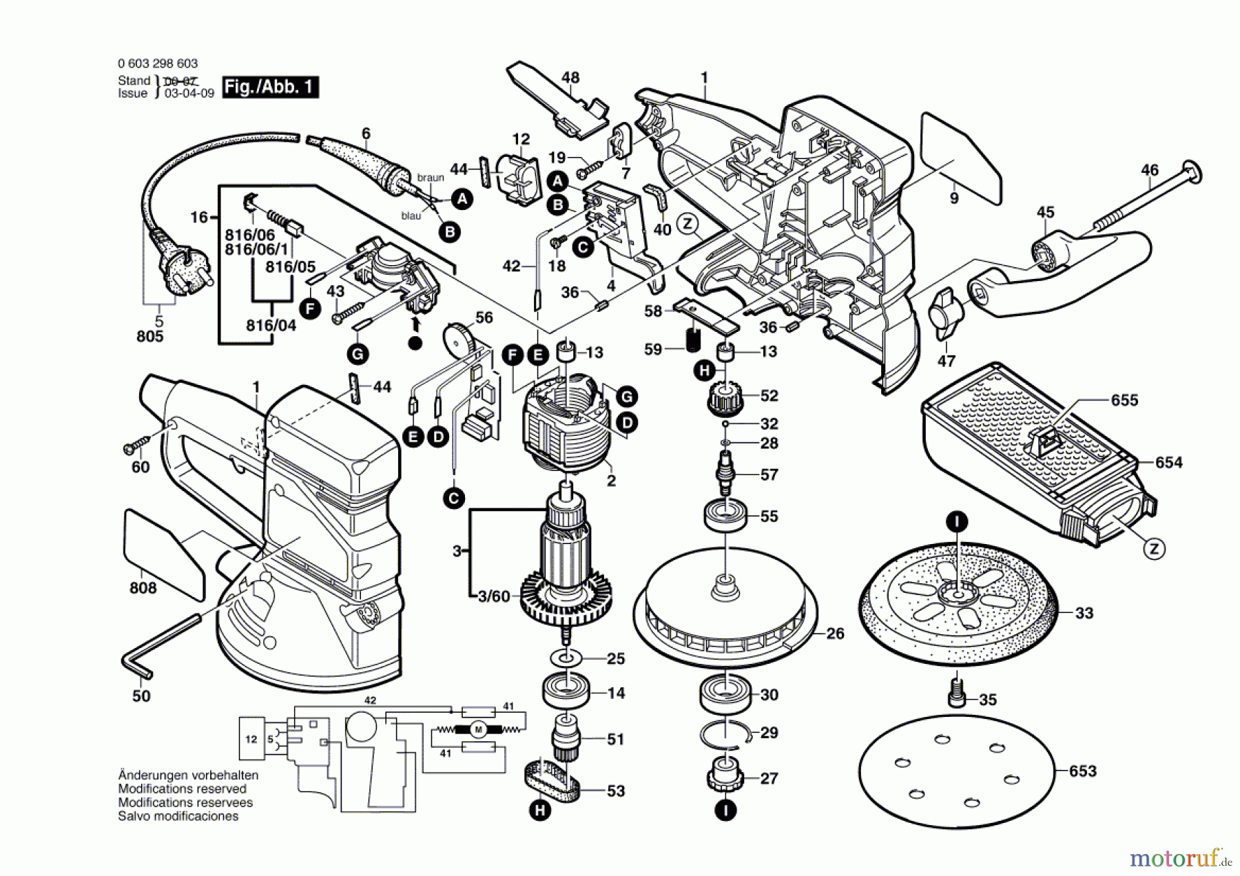  Bosch Werkzeug Exzenterschleifer PEX 420 AE Seite 1