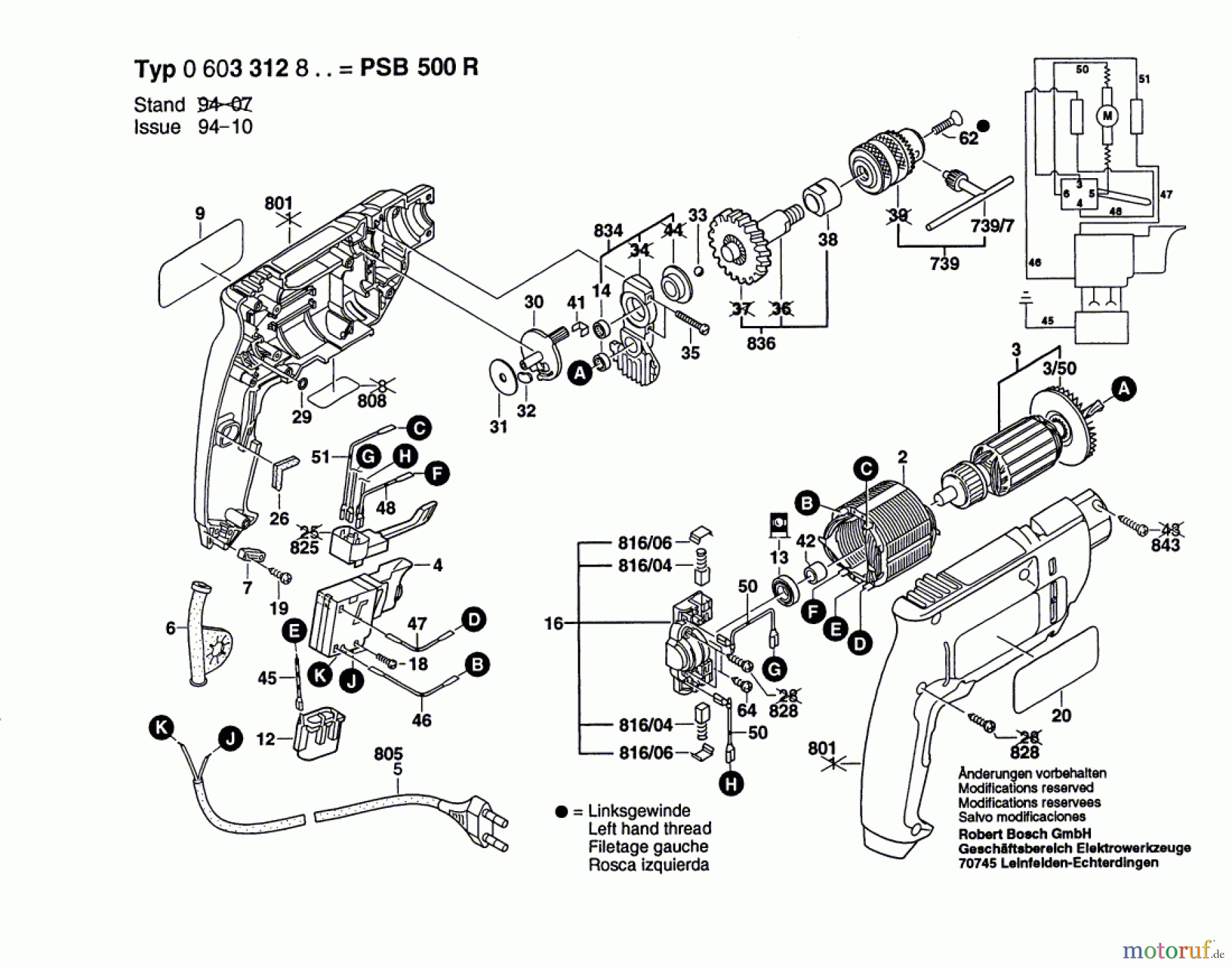  Bosch Werkzeug Schlagbohrmaschine PSB 500 R Seite 1