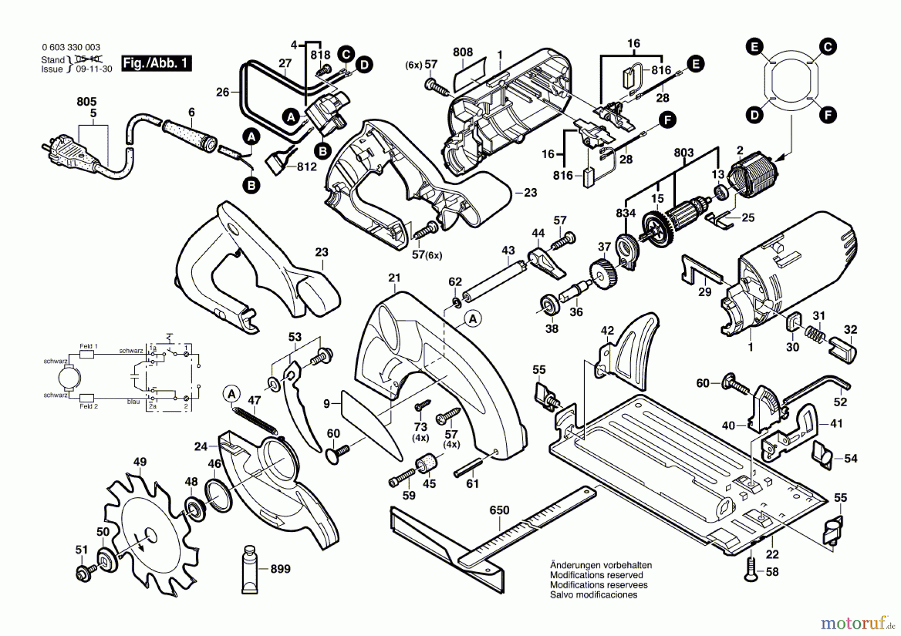 Bosch Werkzeug Handkreissäge PKS 54 Seite 1