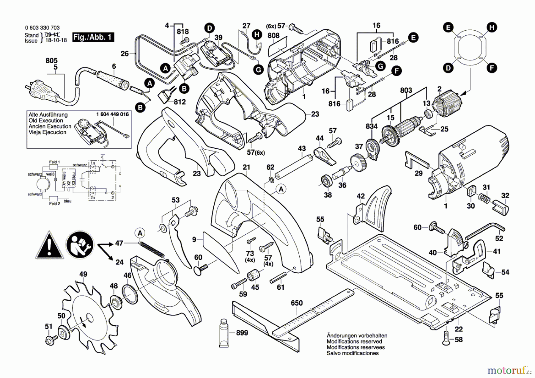  Bosch Werkzeug Handkreissäge PKS 54 CE Seite 1