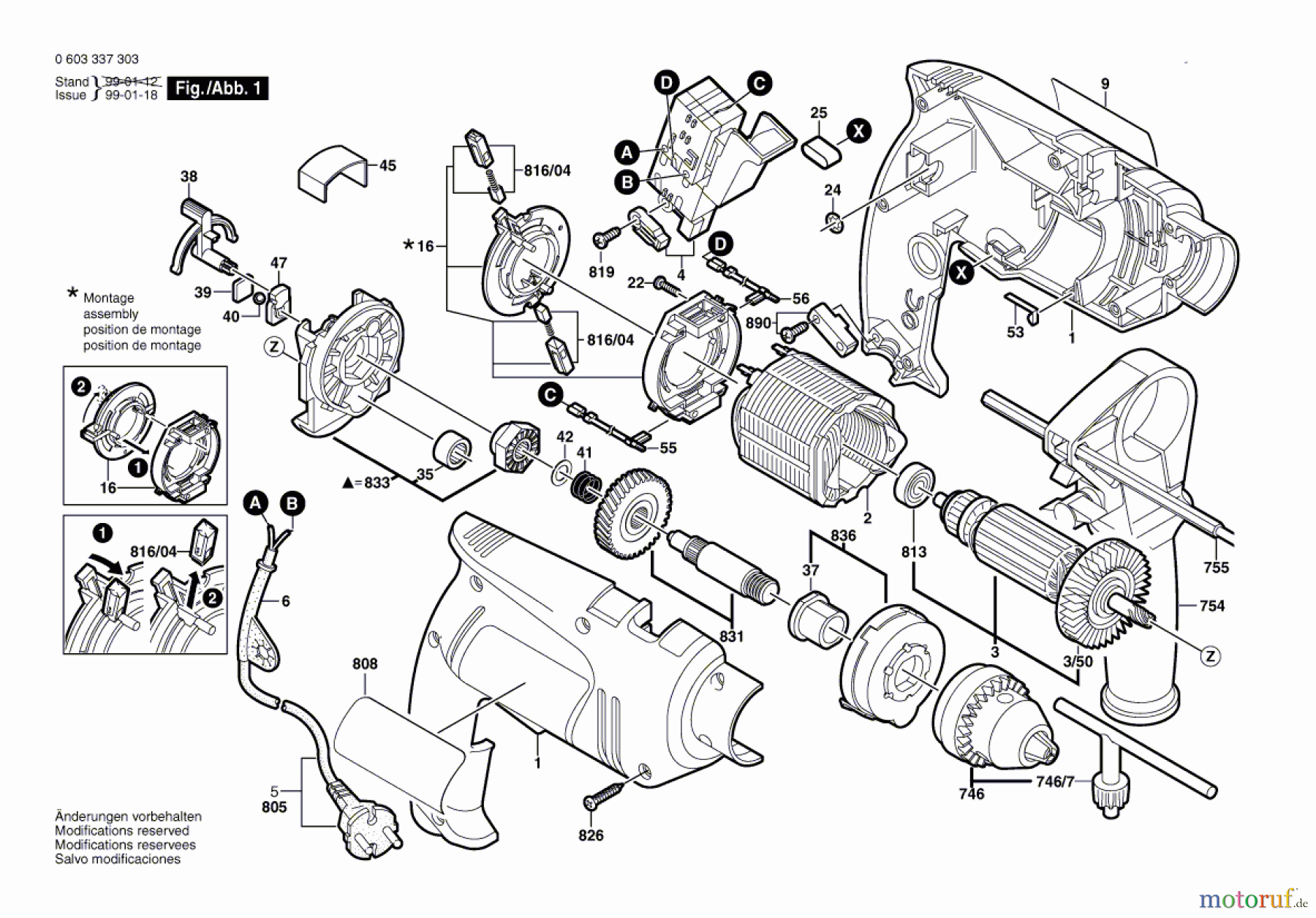 Bosch Werkzeug Schlagbohrmaschine PSB 450 Seite 1
