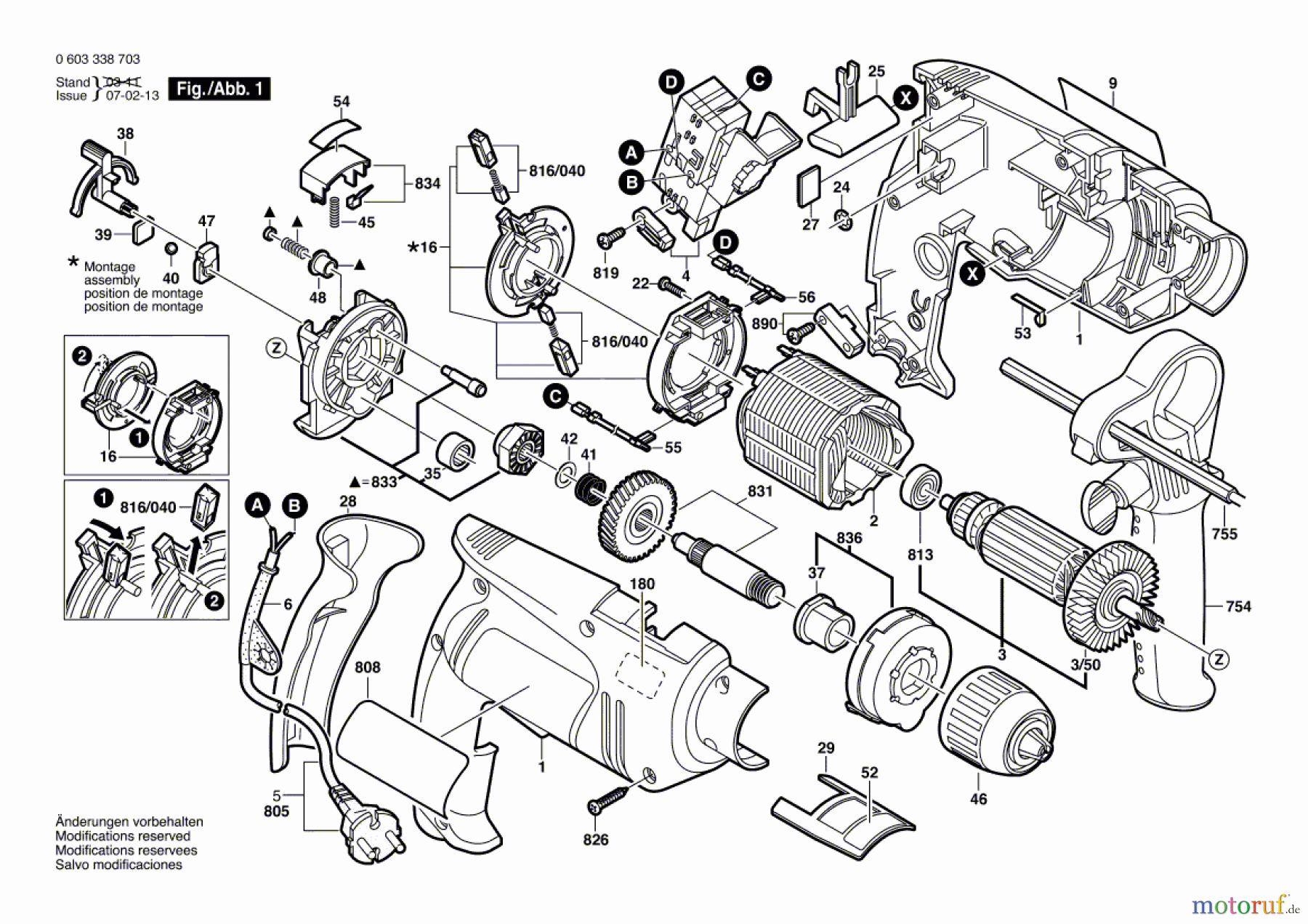  Bosch Werkzeug Schlagbohrmaschine PSB 650 RE Seite 1
