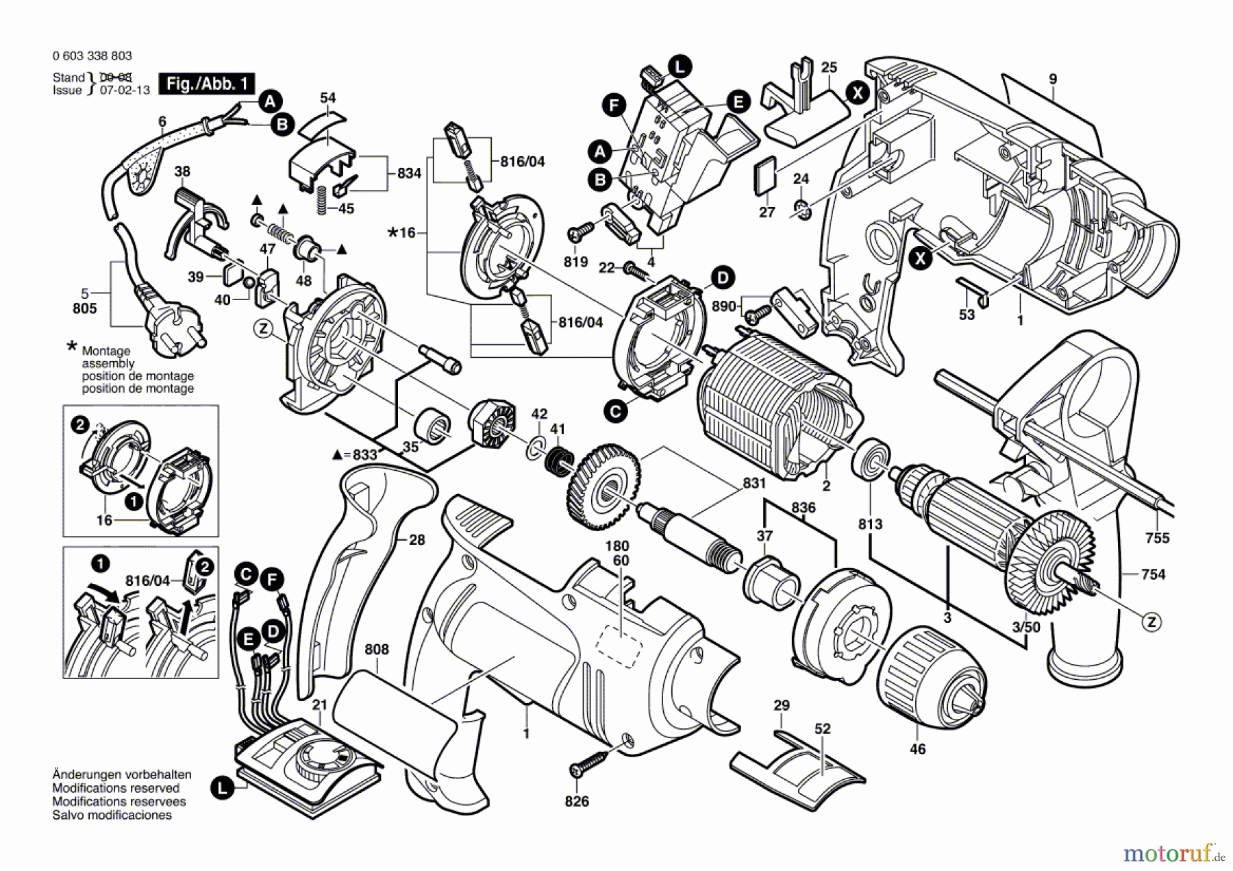  Bosch Werkzeug Schlagbohrmaschine PSB 650 RPE Seite 1