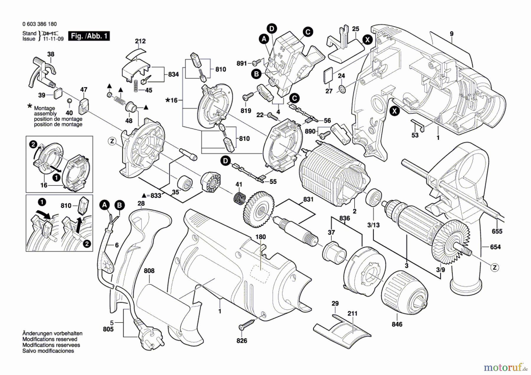  Bosch Werkzeug Schlagbohrmaschine PSB 650 RE Seite 1