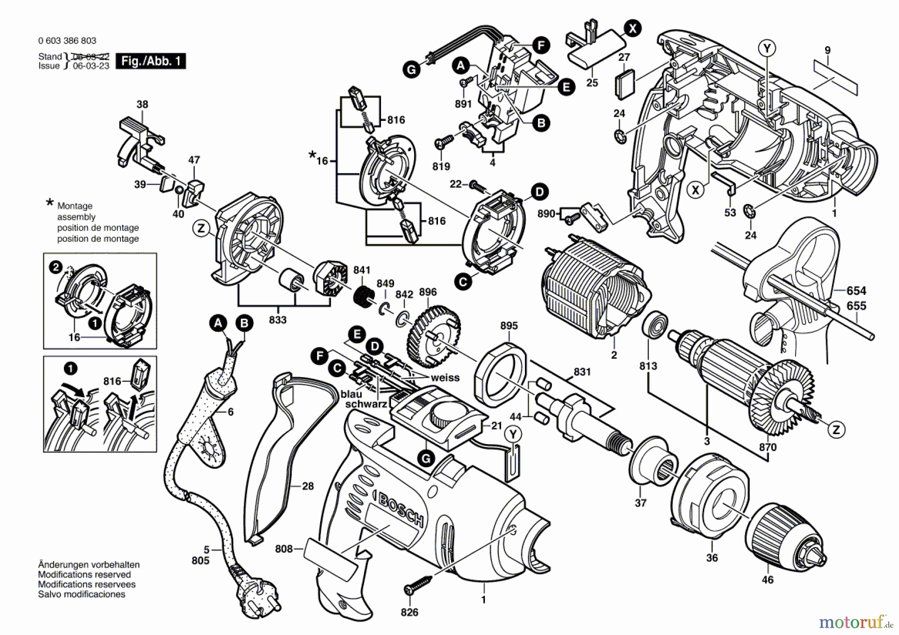  Bosch Werkzeug Schlagbohrmaschine PSB 1000 RPE Seite 1