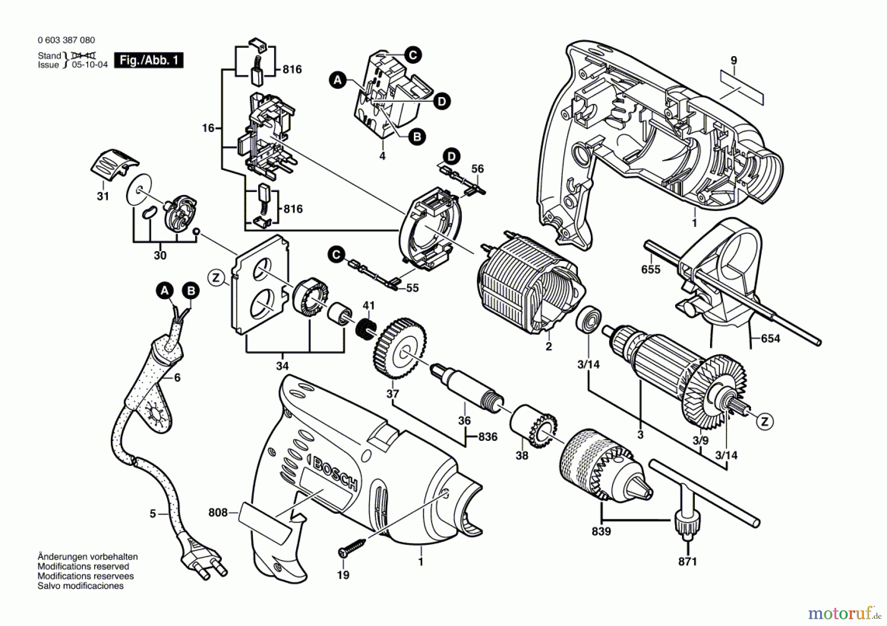  Bosch Werkzeug Schlagbohrmaschine PSB 500 Seite 1
