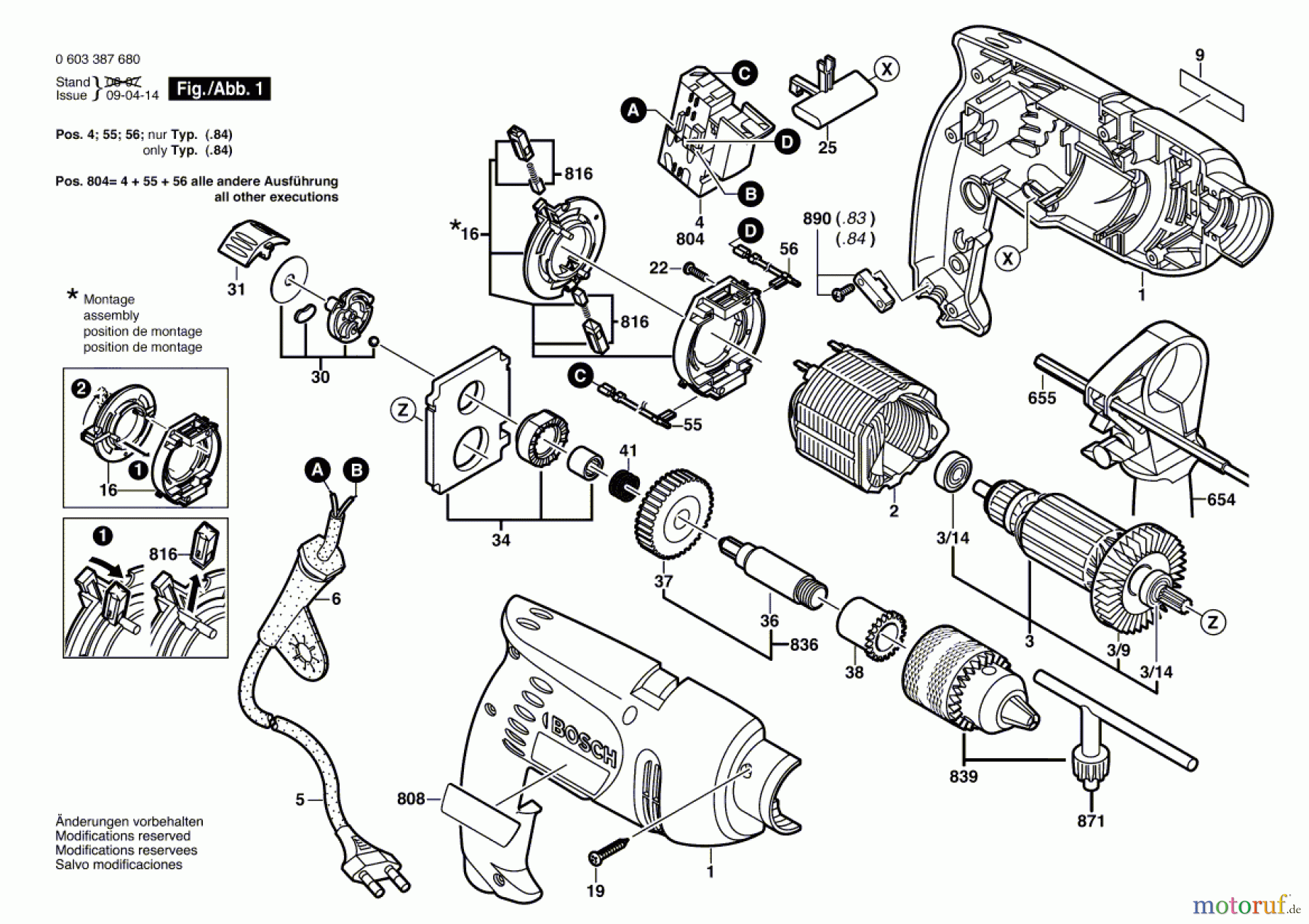  Bosch Werkzeug Schlagbohrmaschine PSB 500 RE Seite 1