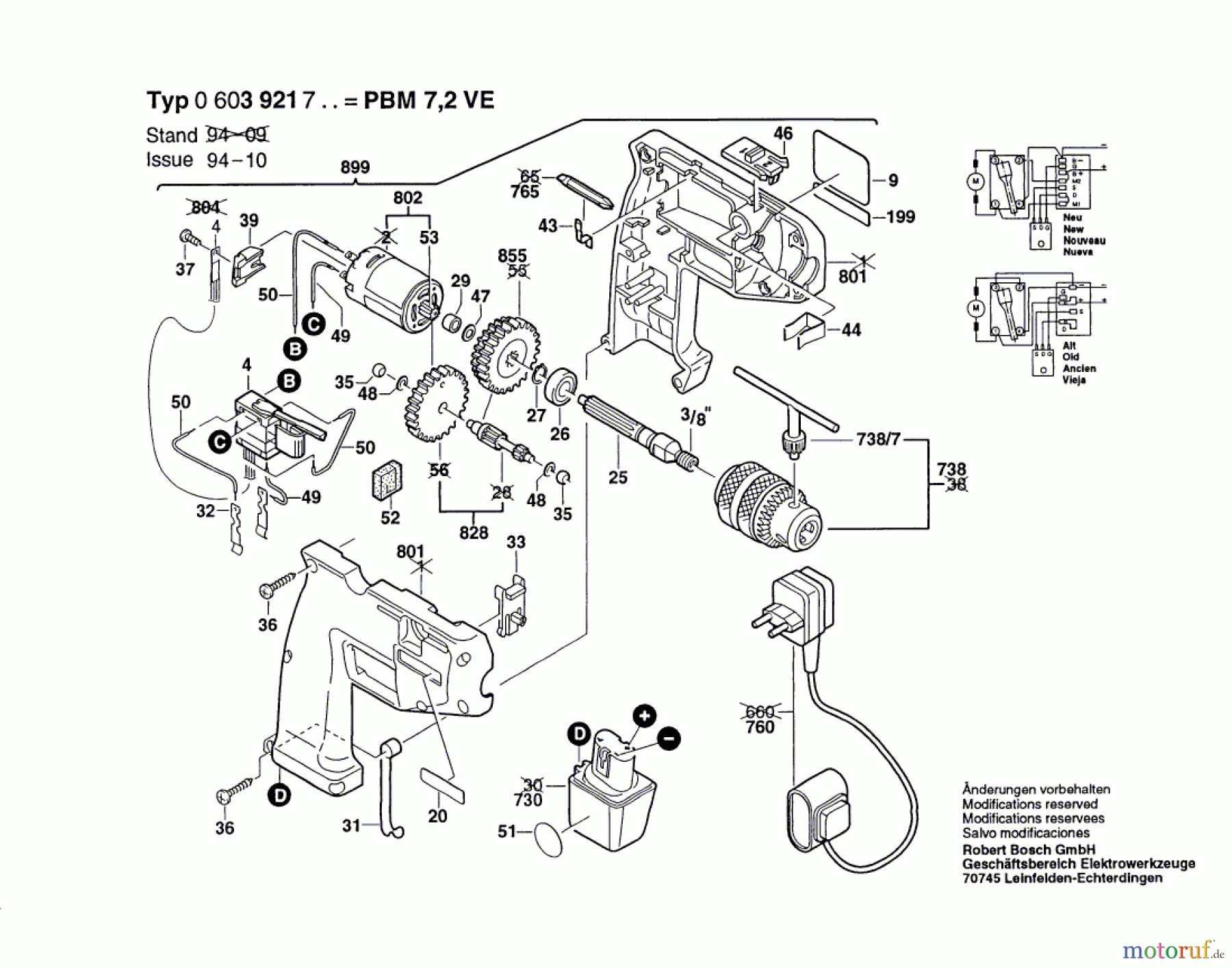  Bosch Akku Werkzeug Akku-Bohrmaschine PBM 7,2 VE Seite 1