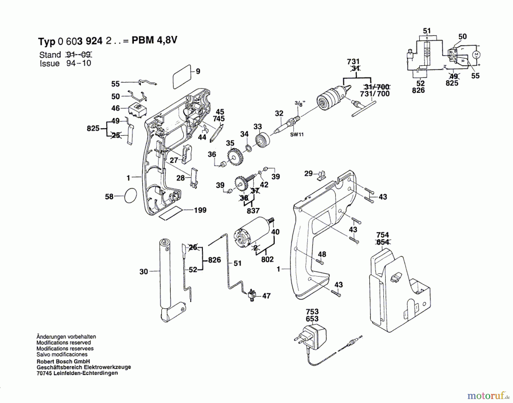  Bosch Akku Werkzeug Akku-Bohrmaschine PBM 4,8 V Seite 1