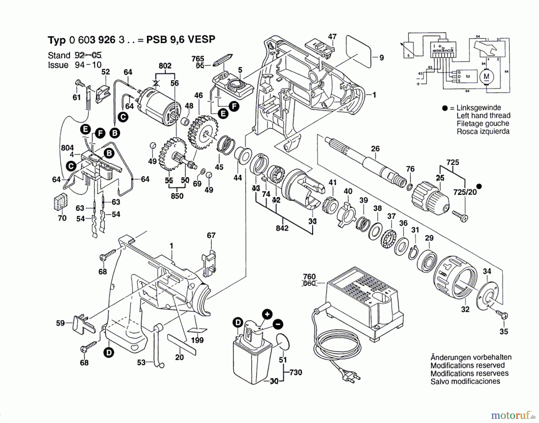  Bosch Akku Werkzeug Hw-Akkuschlagbohrmaschine PSB 9,6 VESP Seite 1