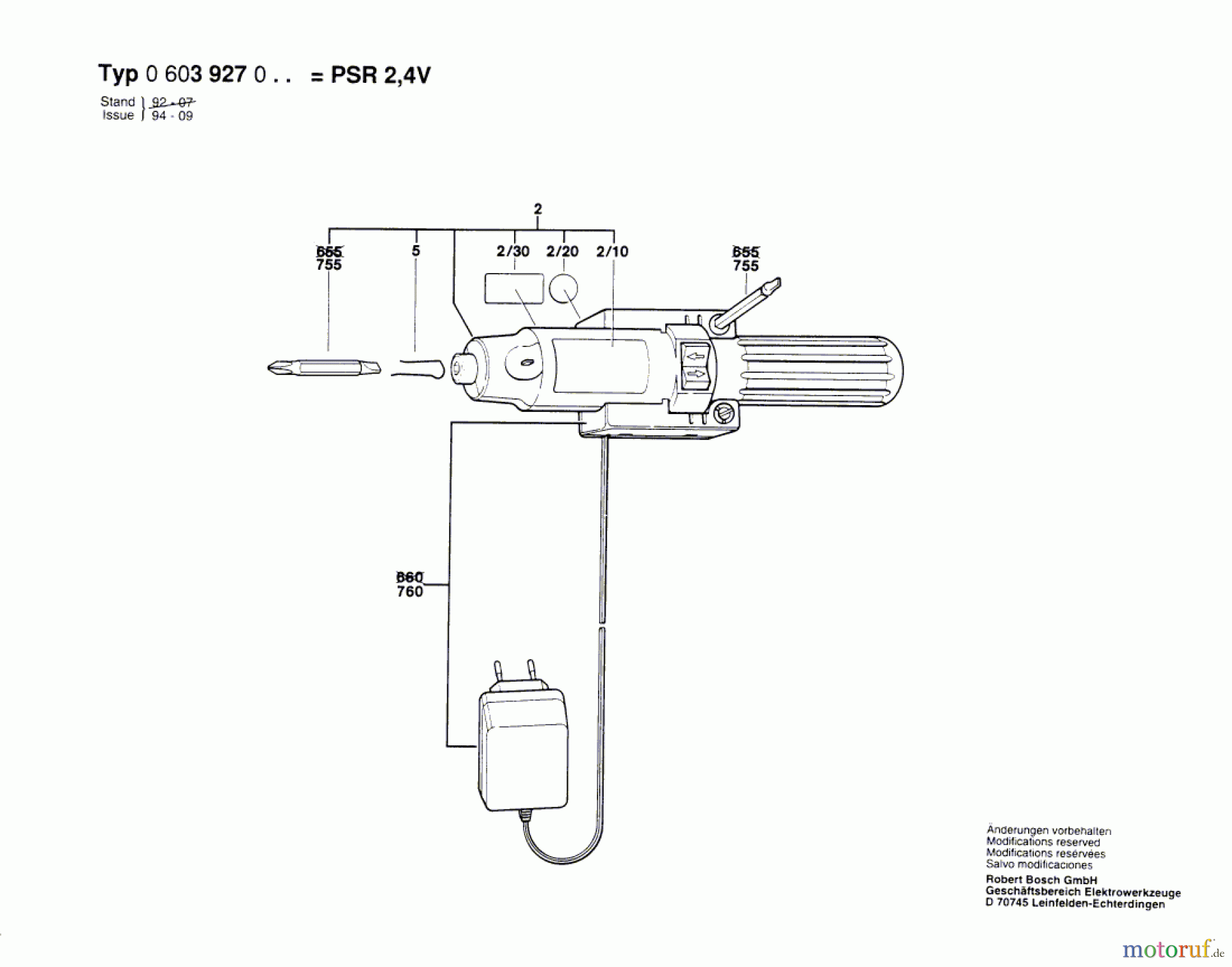  Bosch Akku Werkzeug Akku-Schrauber PSR 2,4 V Seite 1