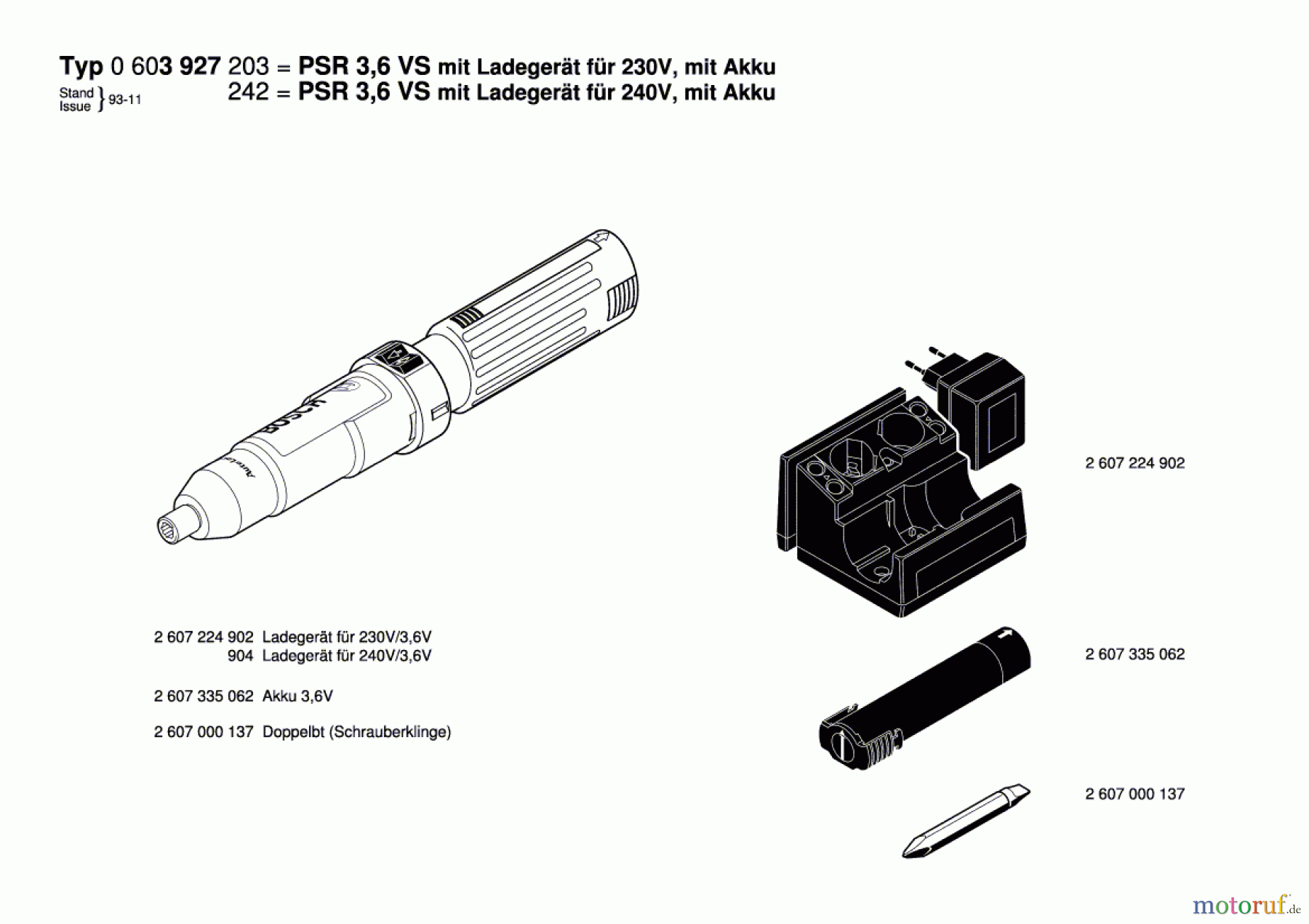  Bosch Akku Werkzeug Akku-Schrauber PSR 3,6 V Seite 1