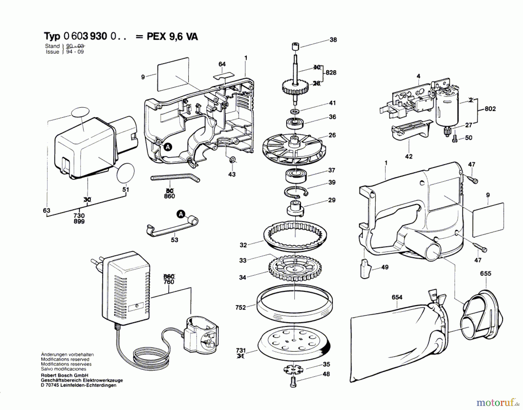  Bosch Werkzeug Exzenterschleifer PEX 9,6 VA Seite 1