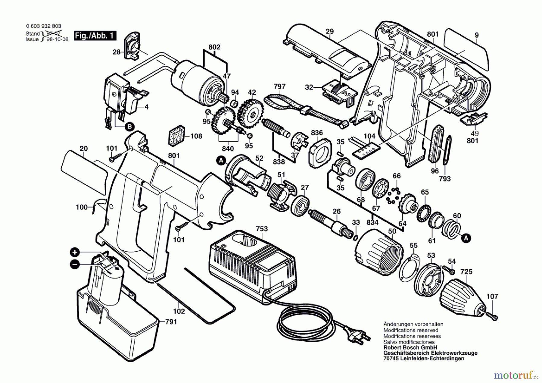  Bosch Akku Werkzeug Akku-Bohrmaschine PSR 9,6 VES-2 Seite 1