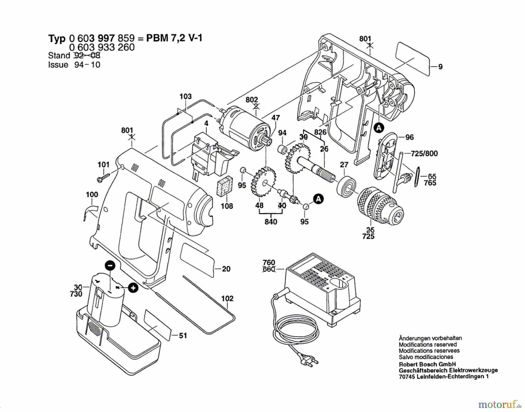  Bosch Akku Werkzeug Akku-Bohrmaschine PBM 7,2 V-1 Seite 1