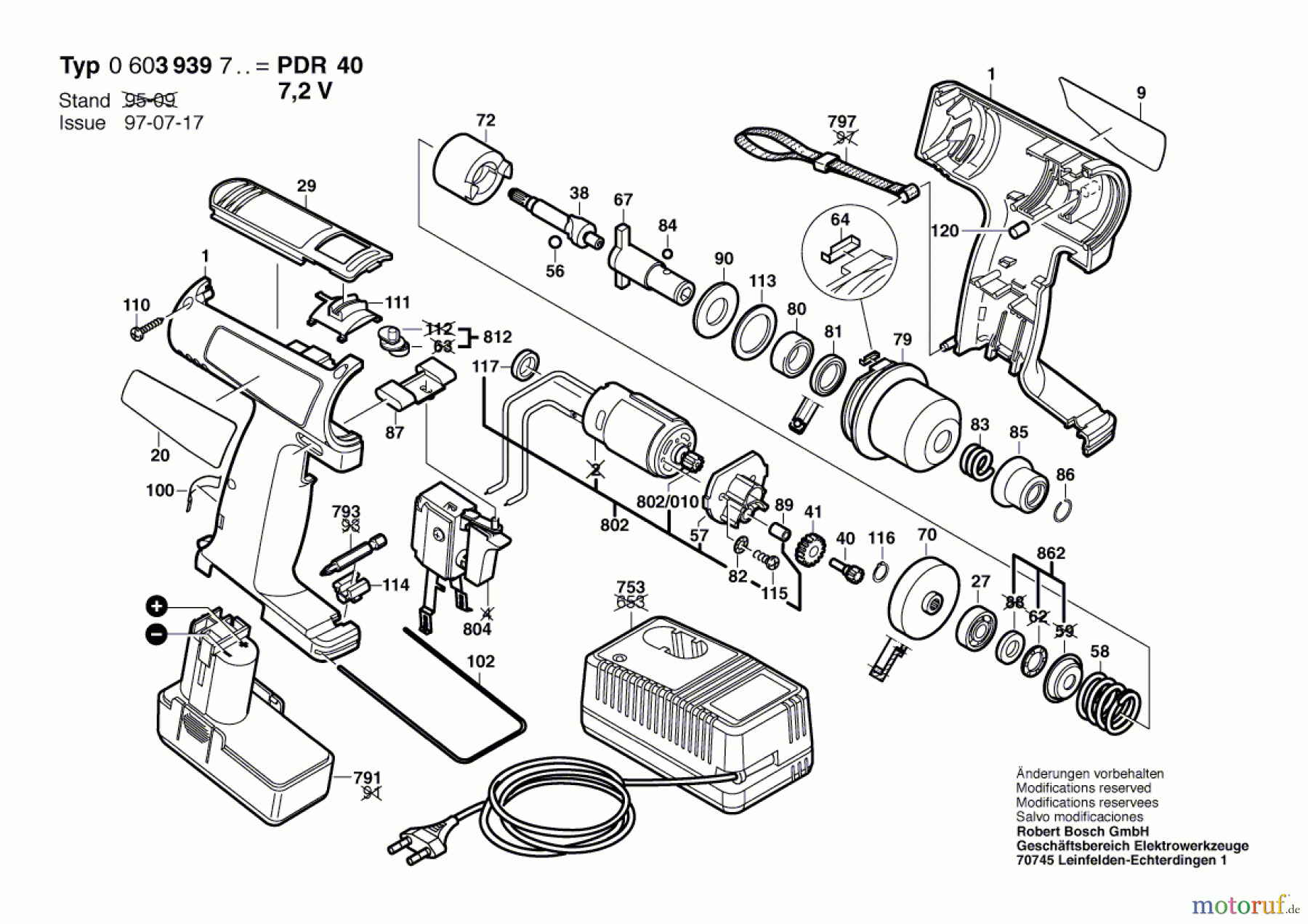  Bosch Akku Werkzeug Hw-Akku-Drehschlagschr PDR 7,2 VE Seite 1