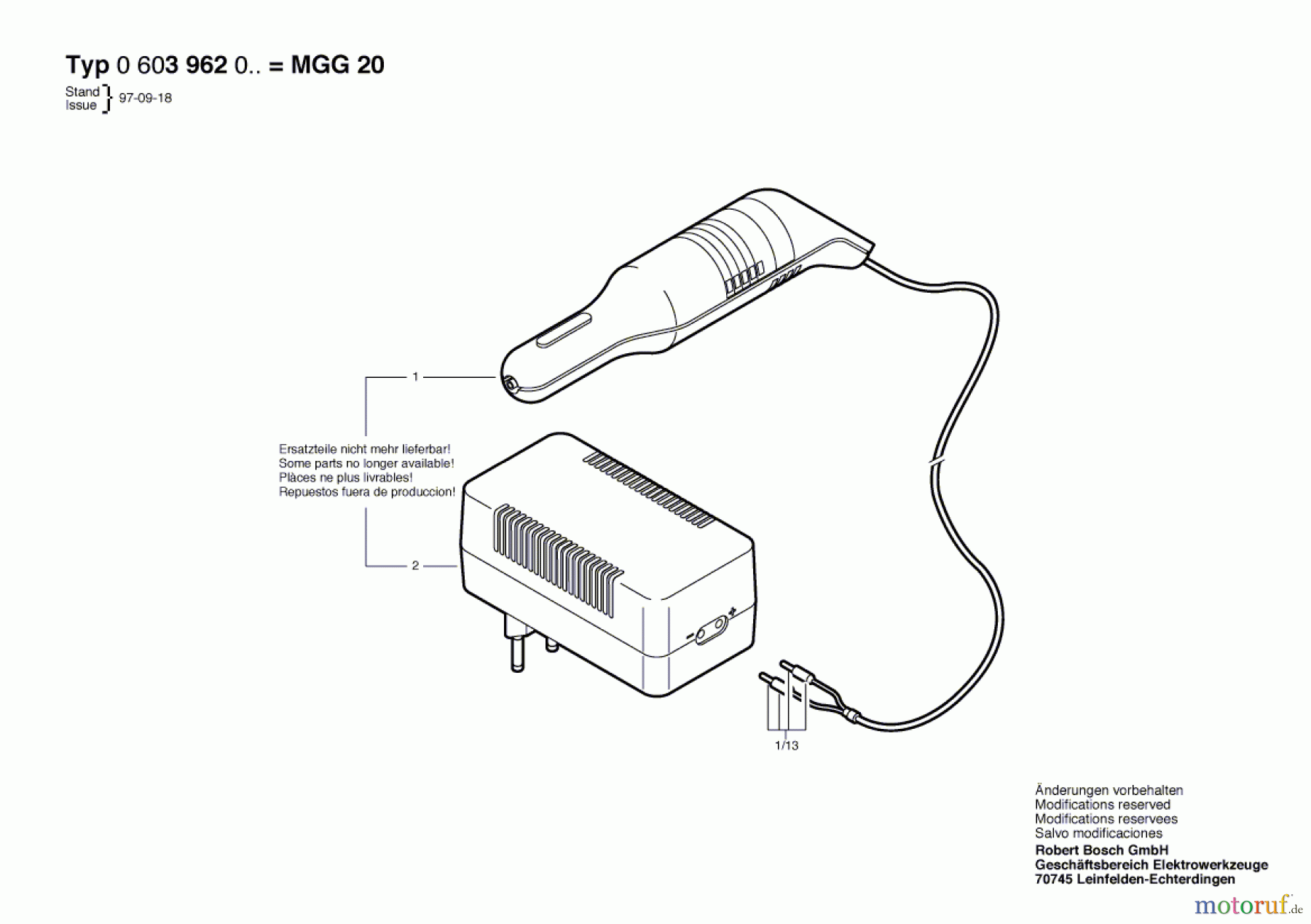  Bosch Werkzeug Micro-Graviergerät MGG 20 Seite 1