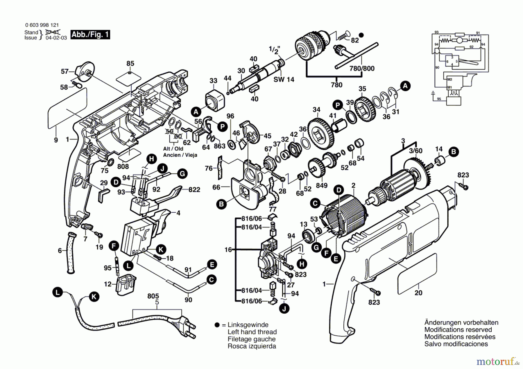  Bosch Werkzeug Schlagbohrmaschine CSB 6-20 RE Seite 1