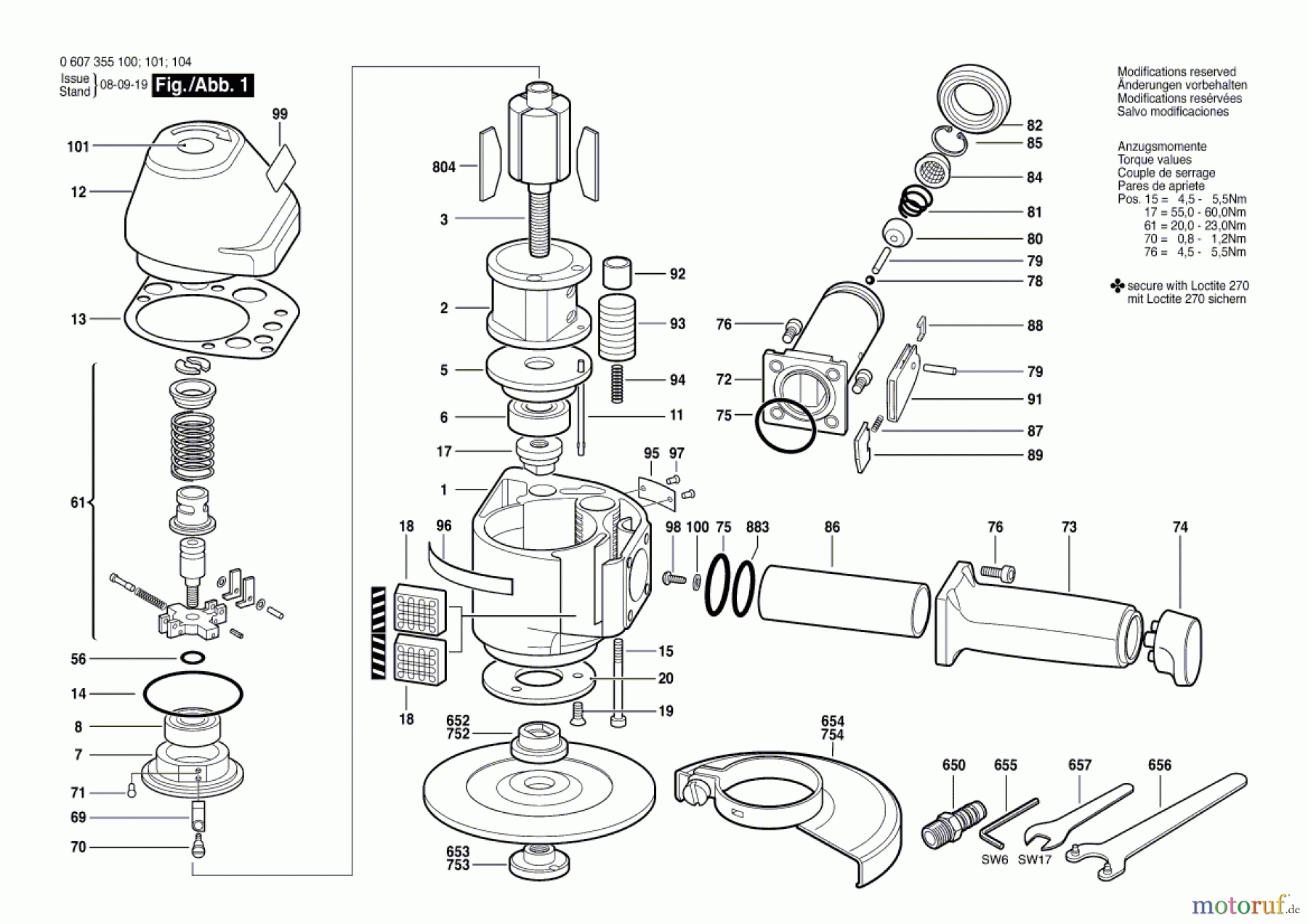  Bosch Werkzeug Pw-Vertikalschleifer 2.5 KW Seite 1