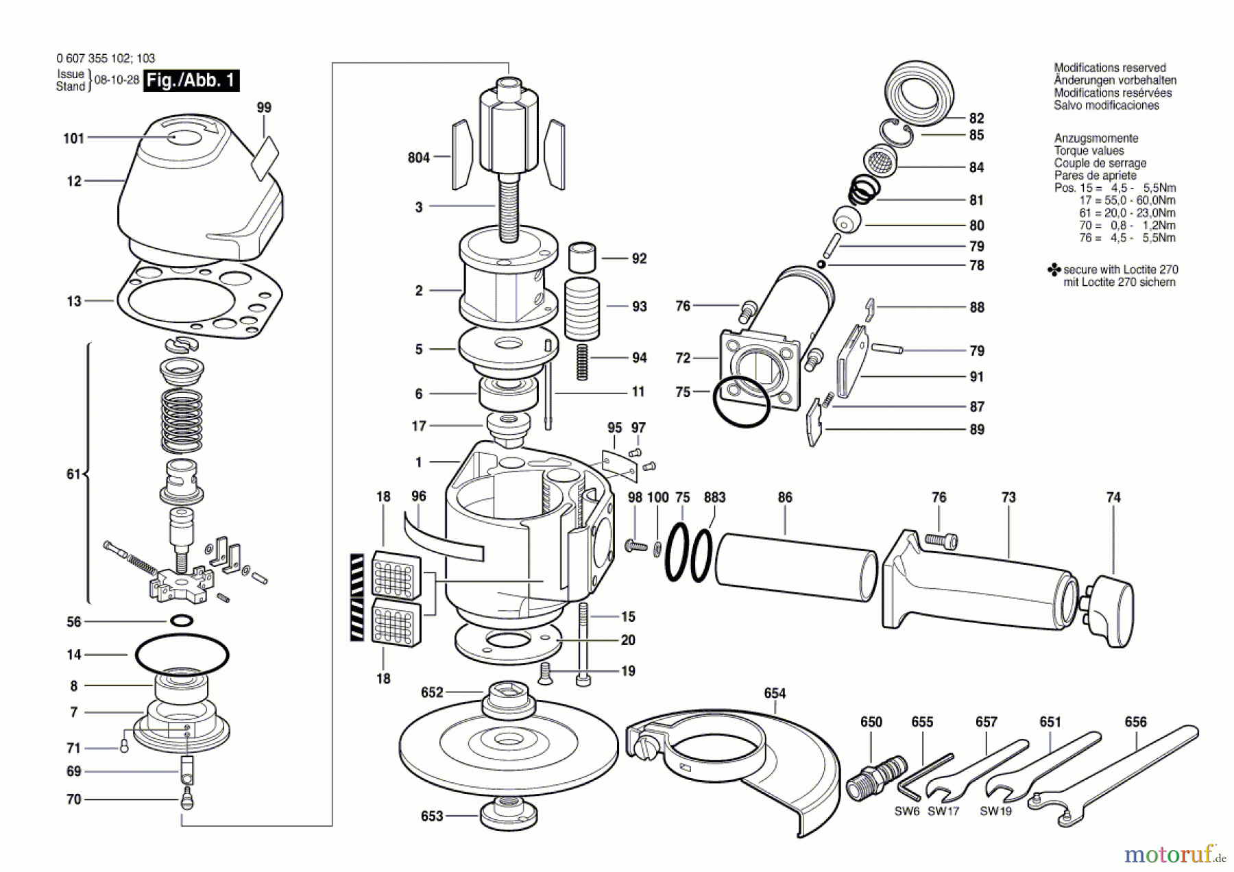  Bosch Werkzeug Pw-Vertikalschleifer 2.5 KW Seite 1