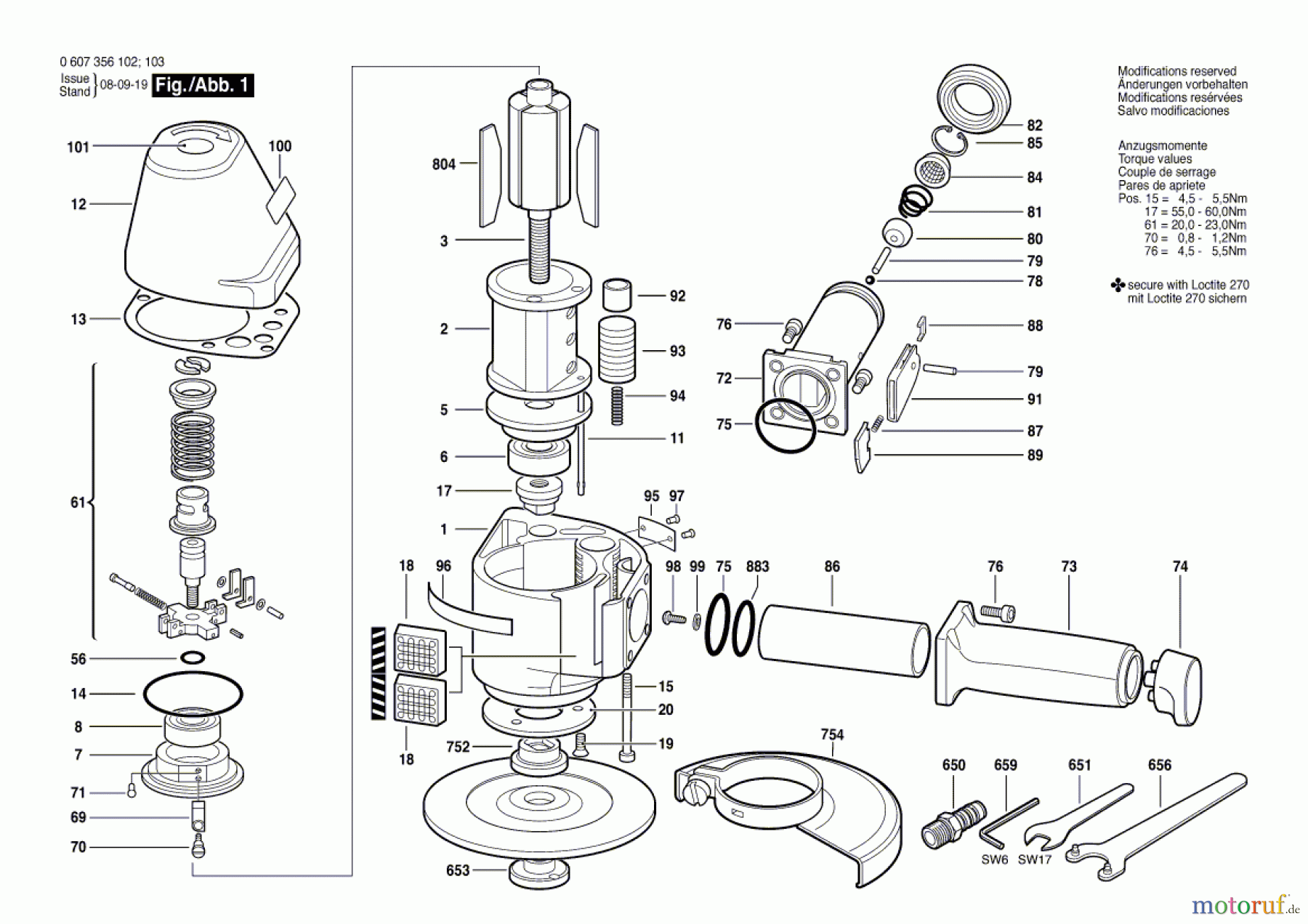  Bosch Werkzeug Pw-Vertikalschleifer 3.5 KW Seite 1