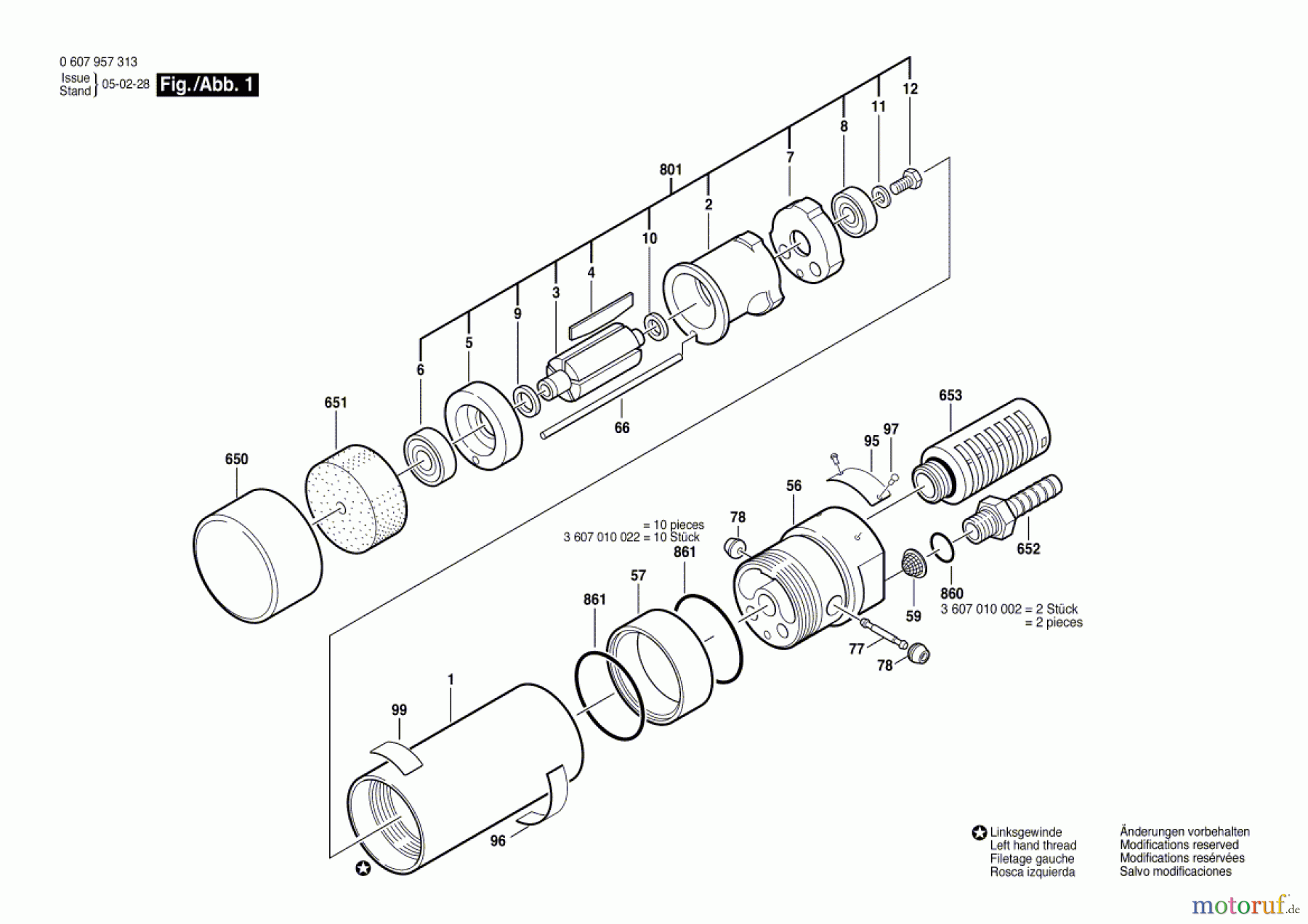  Bosch Werkzeug Einbaumotor 740 WATT-SERIE Seite 1