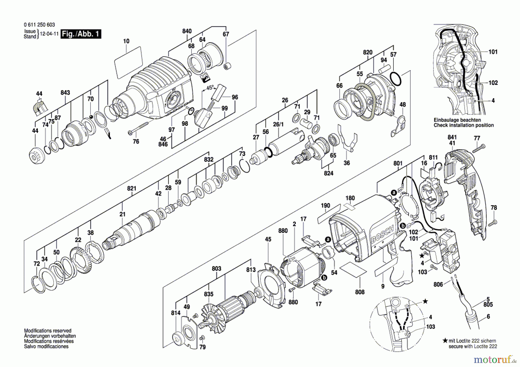  Bosch Werkzeug Bohrhammer GBH 2-22 E Seite 1