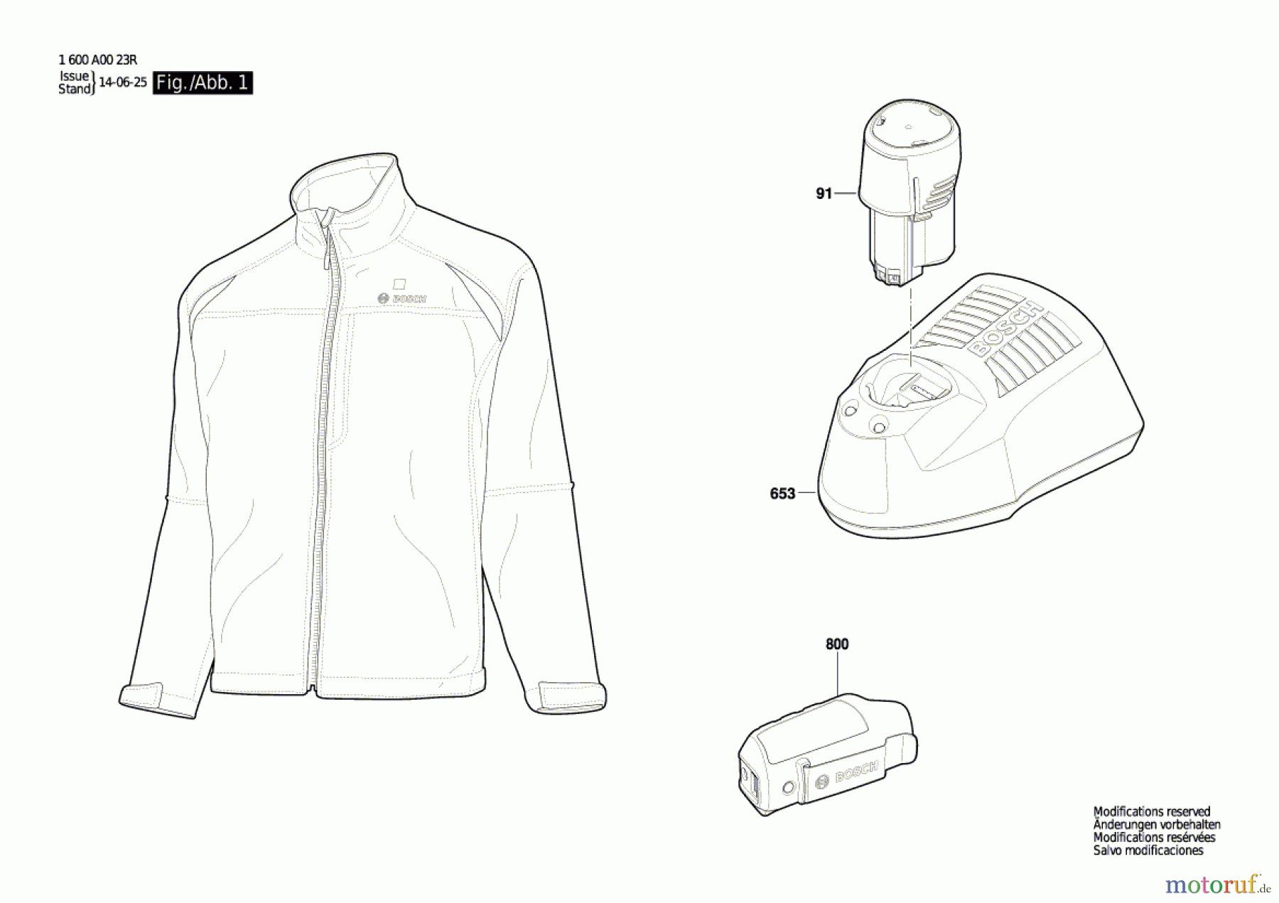  Bosch Werkzeug Winterjacke Heat+Jacket 10,8V Professional Seite 1