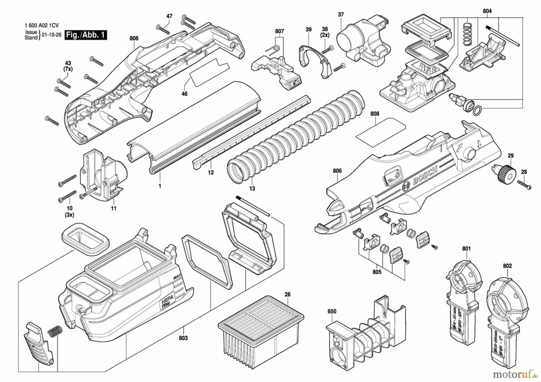  Bosch Werkzeug Staubabsaugung GDE 28 D Seite 1