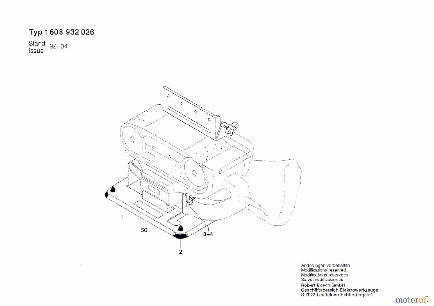  Bosch Werkzeug Untergestell ---- Seite 1
