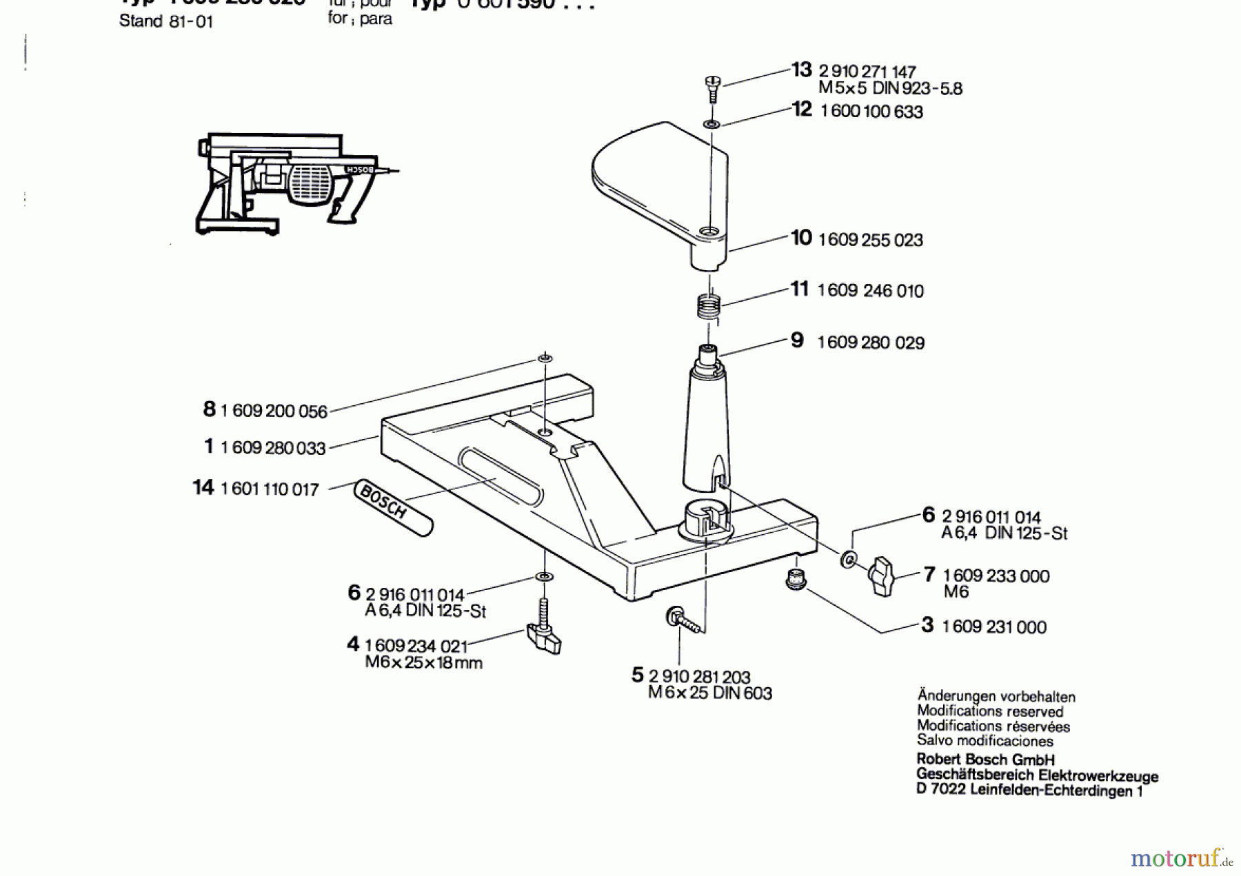  Bosch Werkzeug Aufspannbock ---- Seite 1