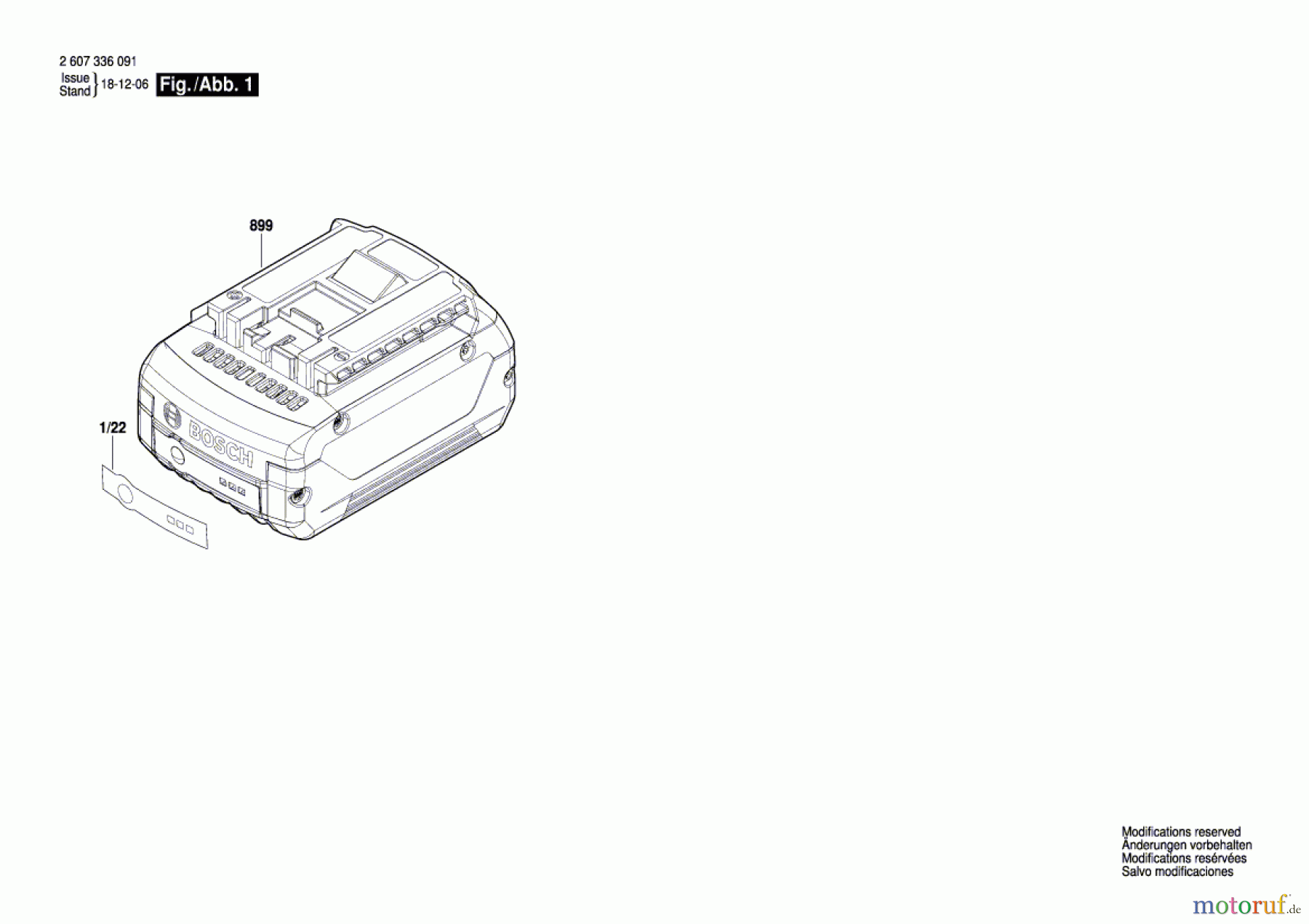  Bosch Werkzeug Einschub-Akkupaket BAT619G Seite 1
