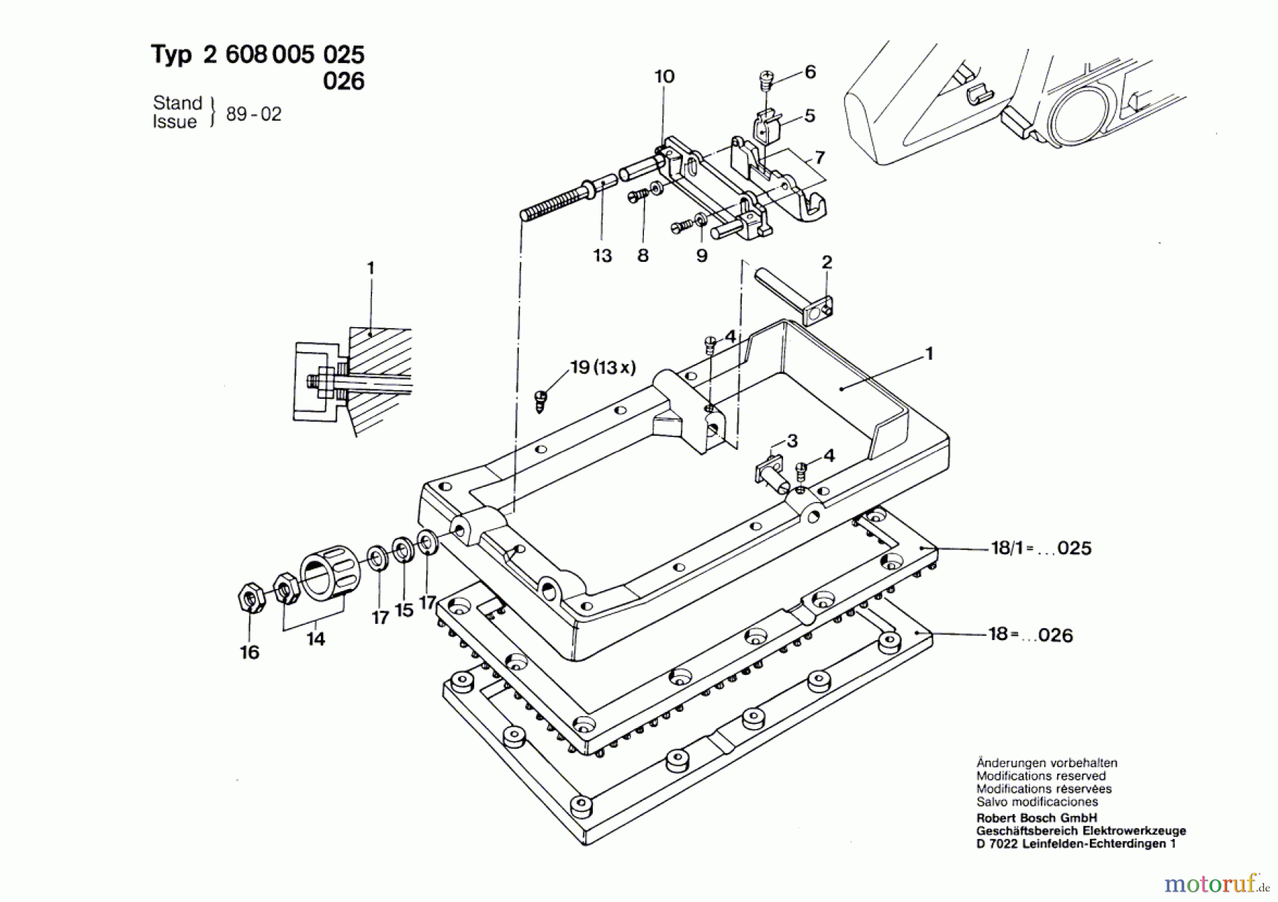  Bosch Werkzeug Schleifrahmen ---- Seite 1