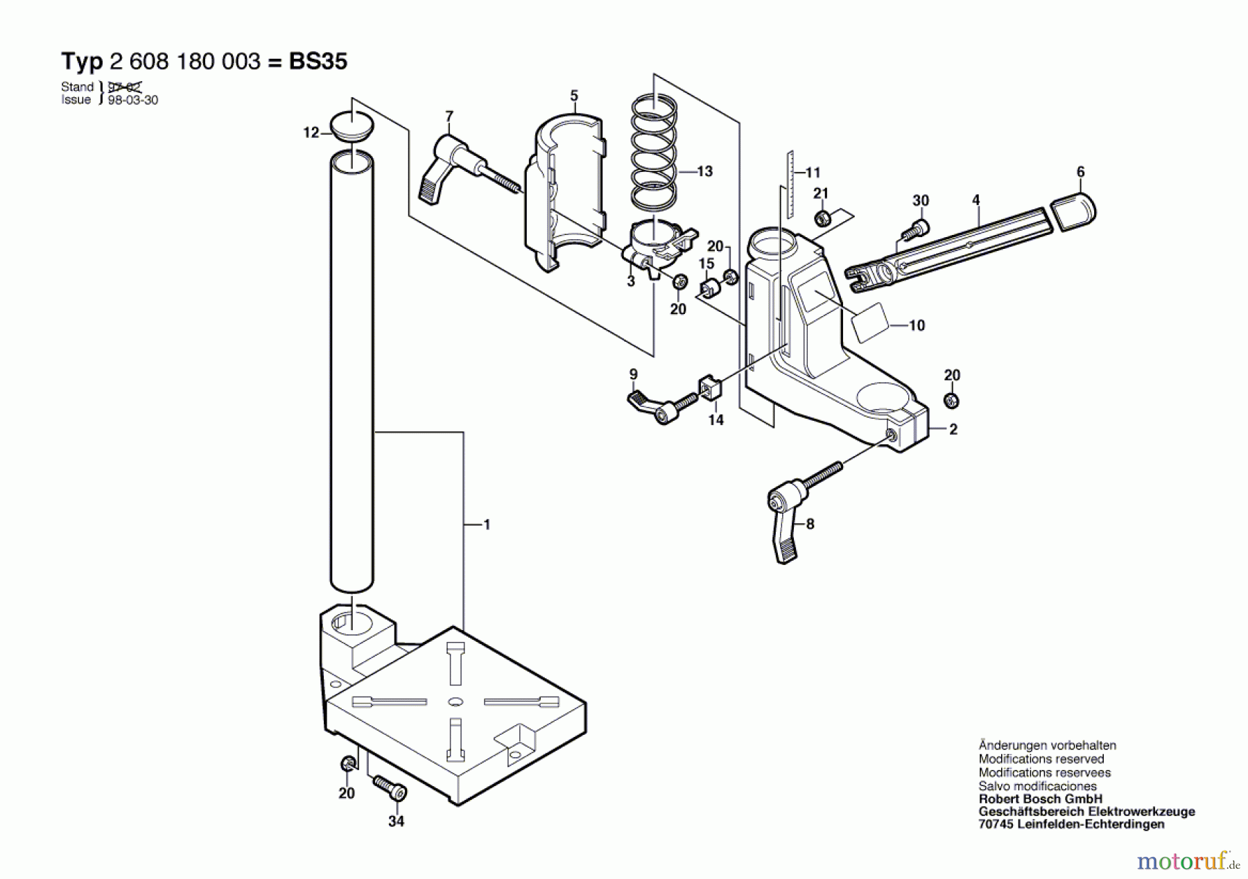  Bosch Werkzeug Bohrständer BS 35 Seite 1