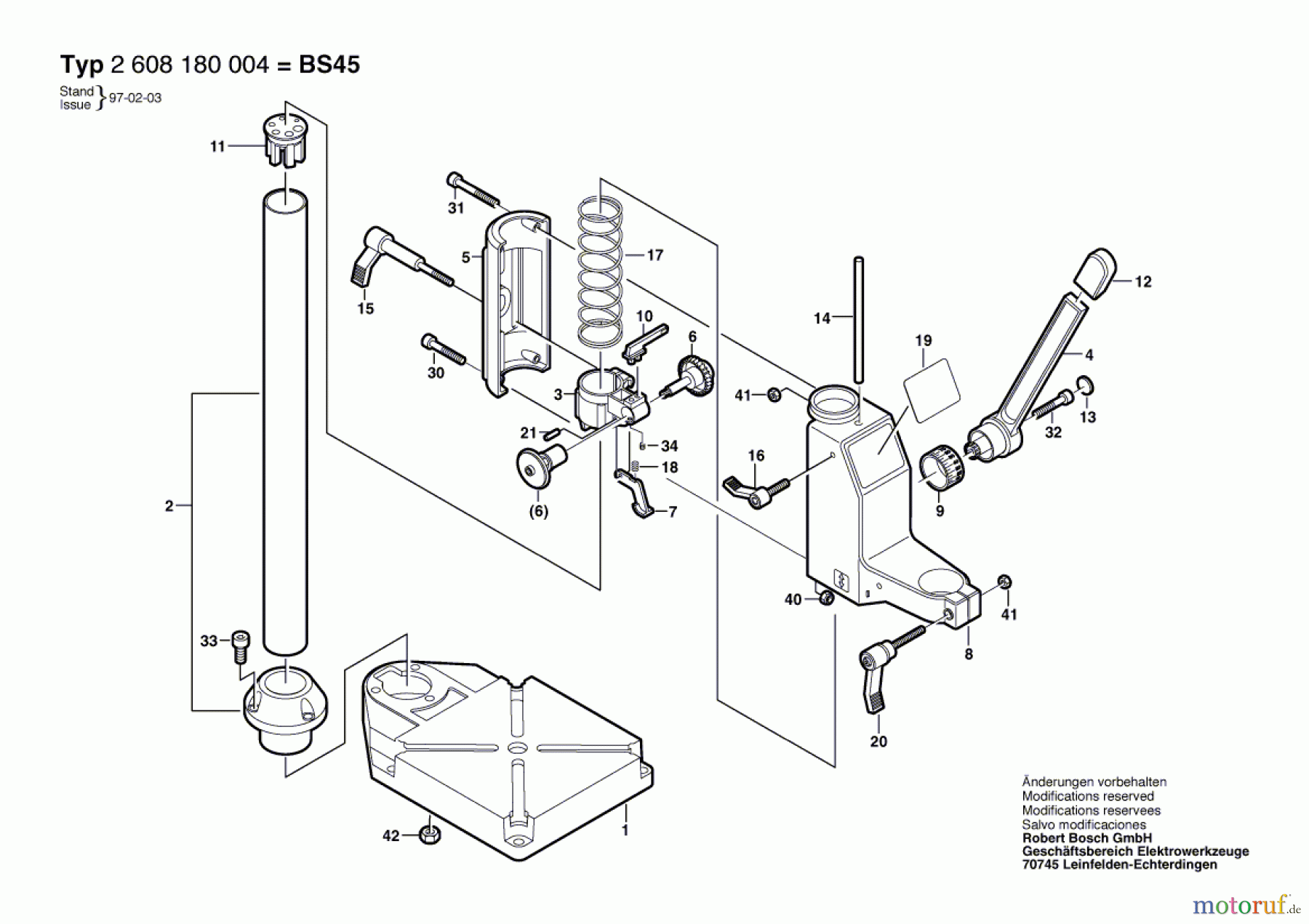  Bosch Werkzeug Bohrständer BS 45 Seite 1