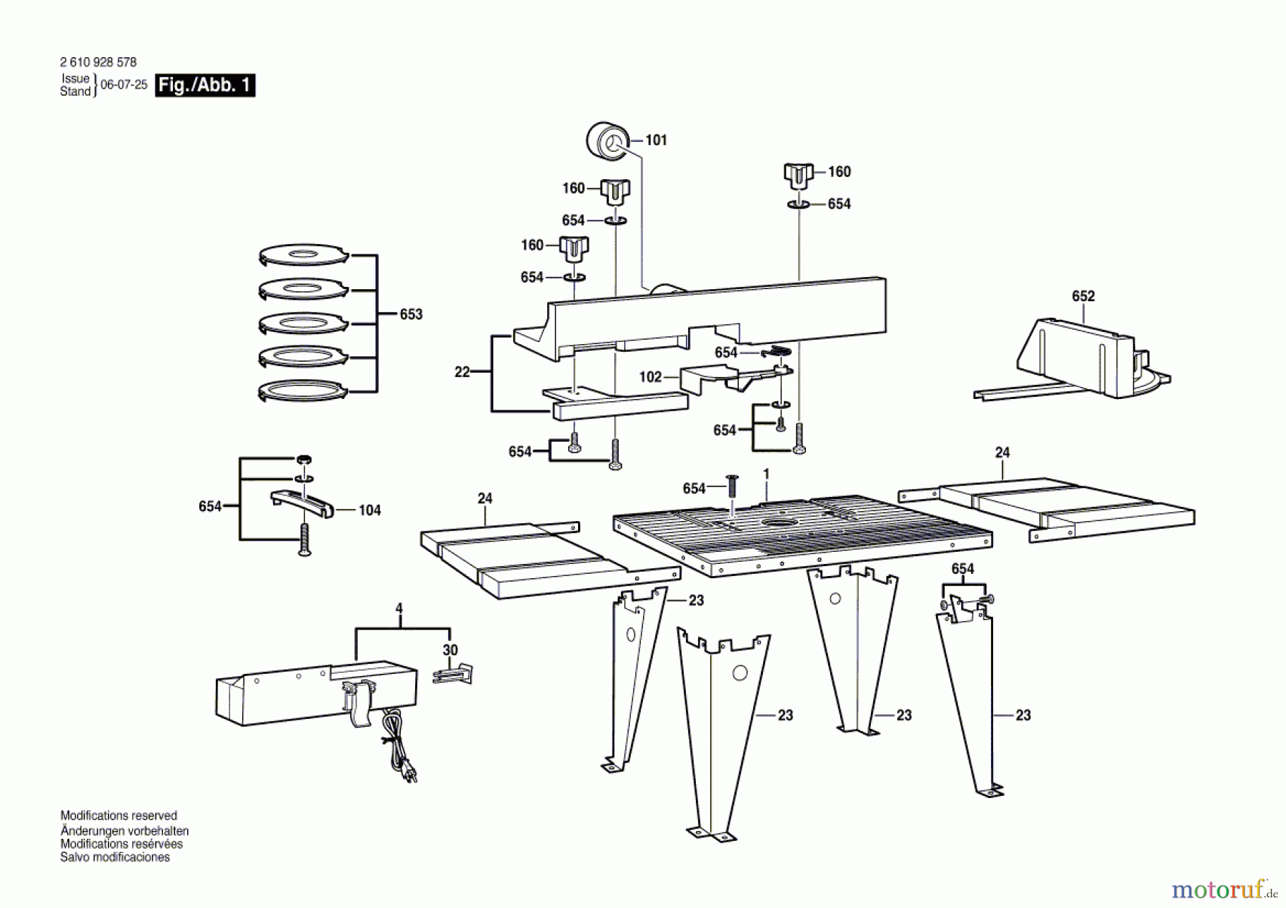  Bosch Werkzeug Frästisch RAS450 Seite 1