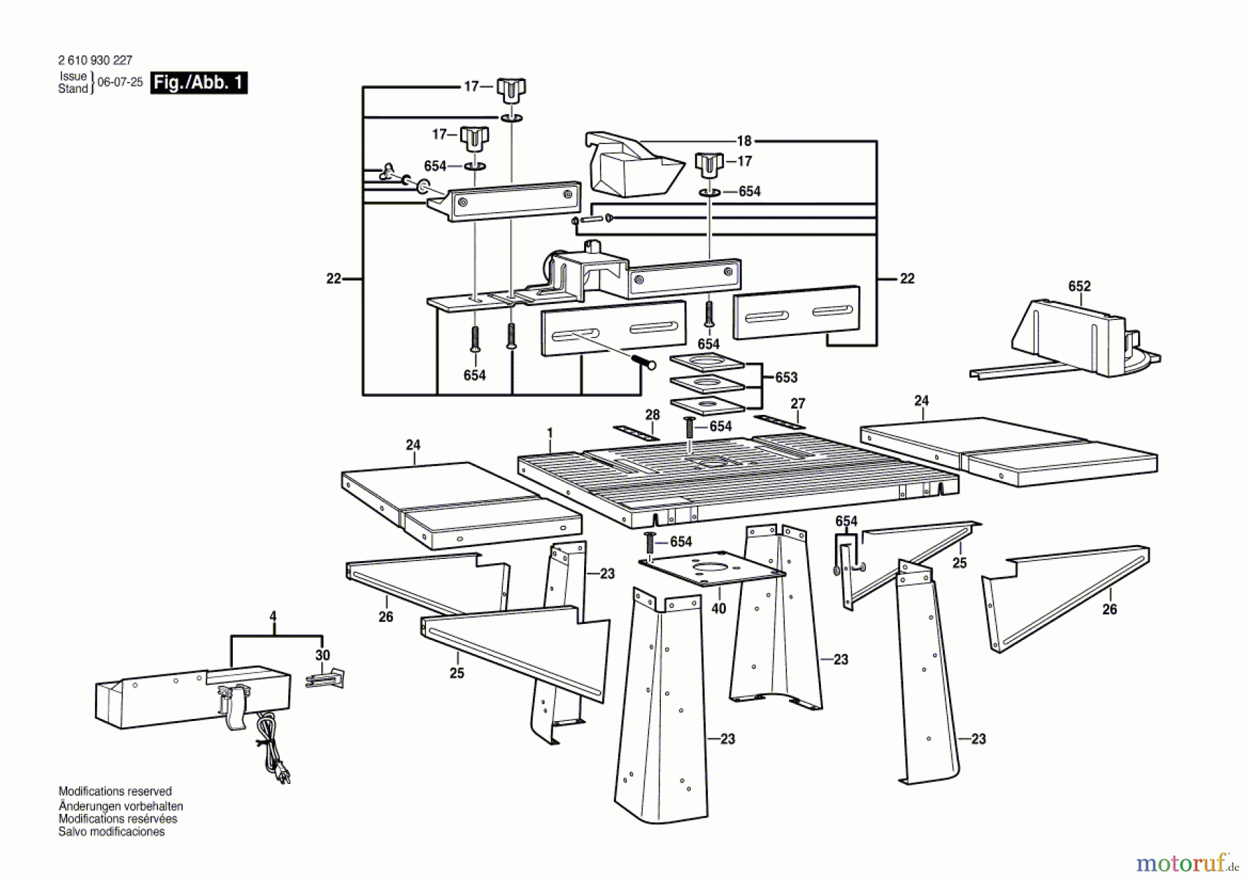  Bosch Werkzeug Frästisch RAS570 Seite 1