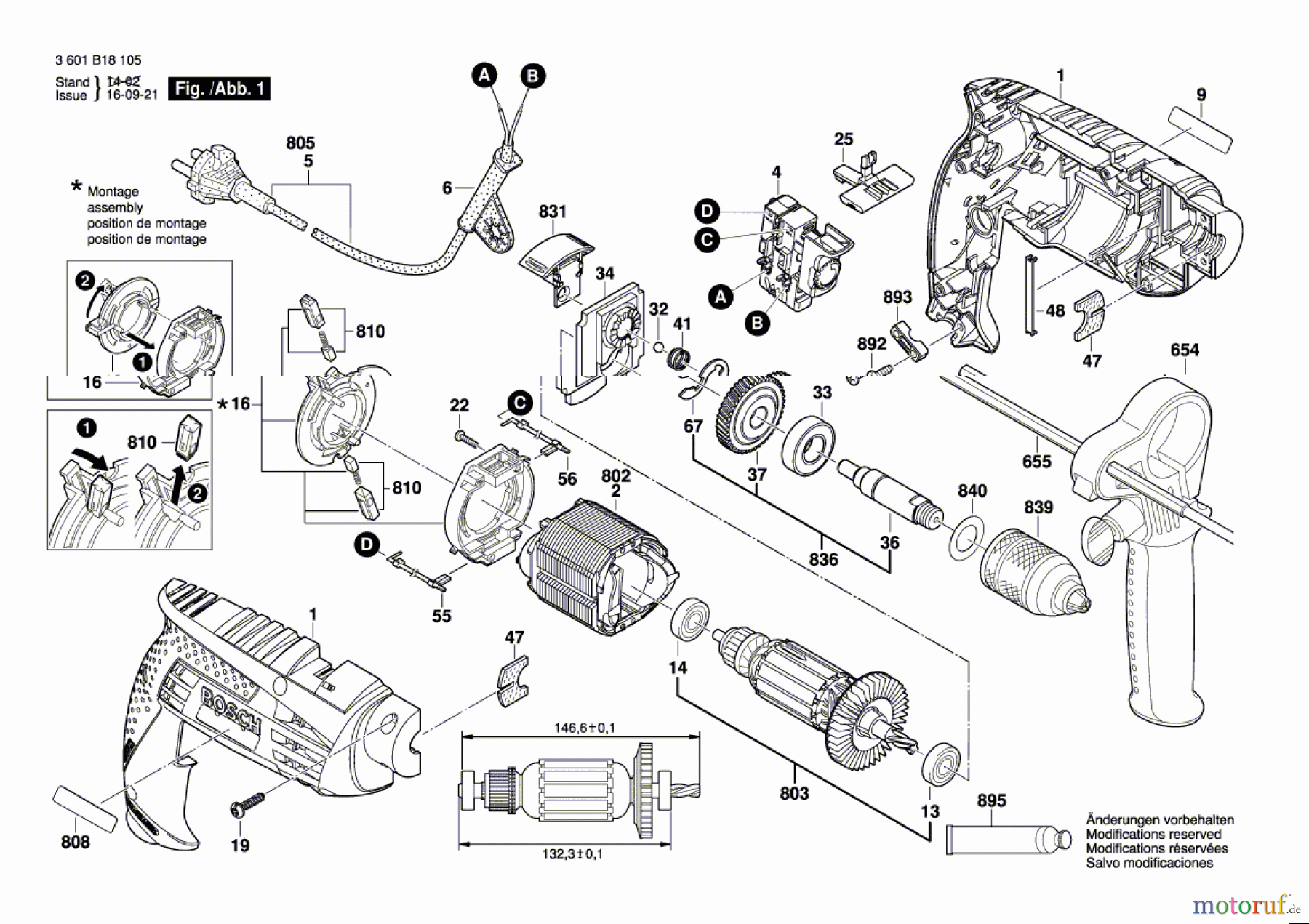  Bosch Werkzeug Schlagbohrmaschine GSB 1600 Seite 1