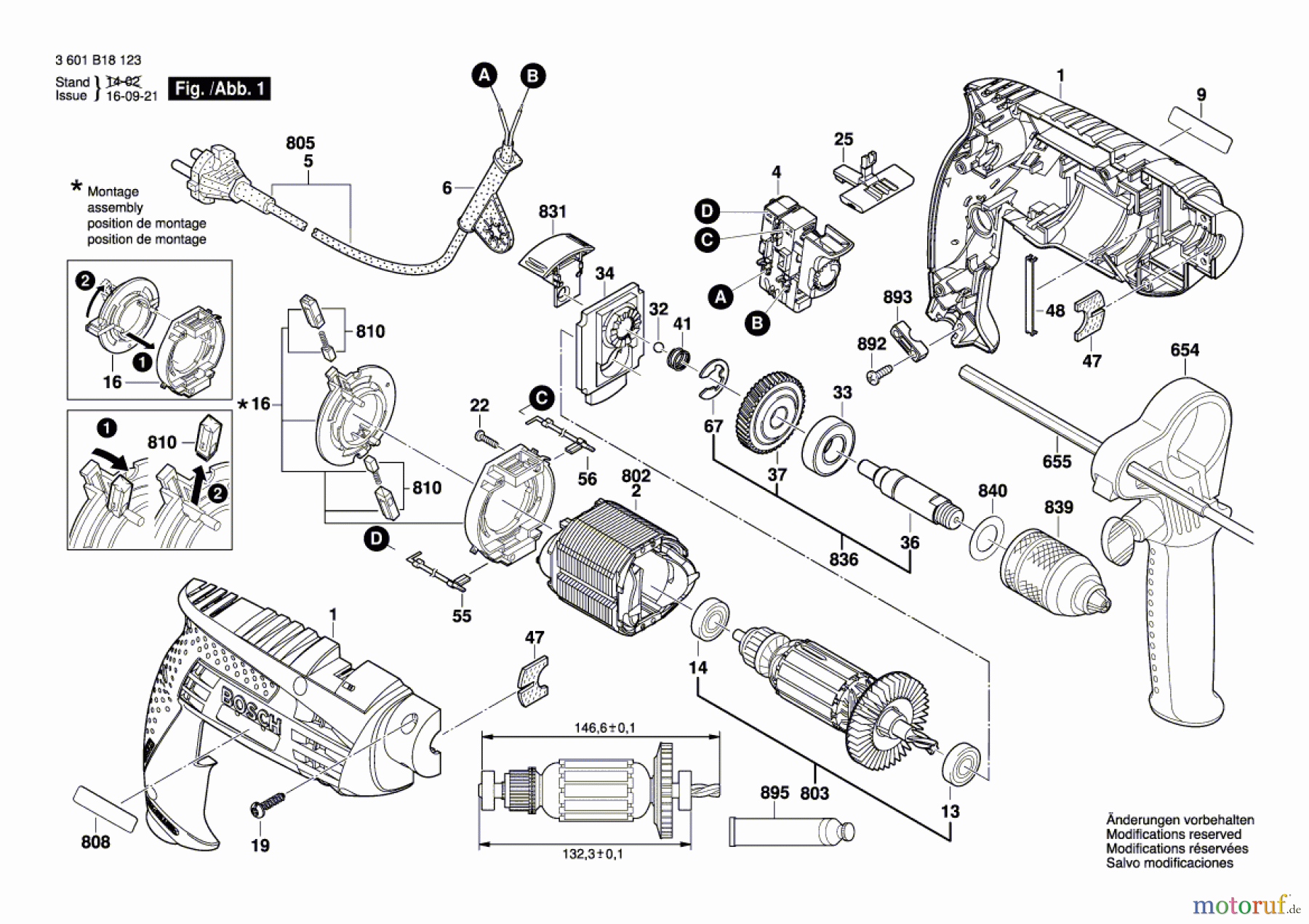  Bosch Werkzeug Schlagbohrmaschine GSB 1600 Seite 1