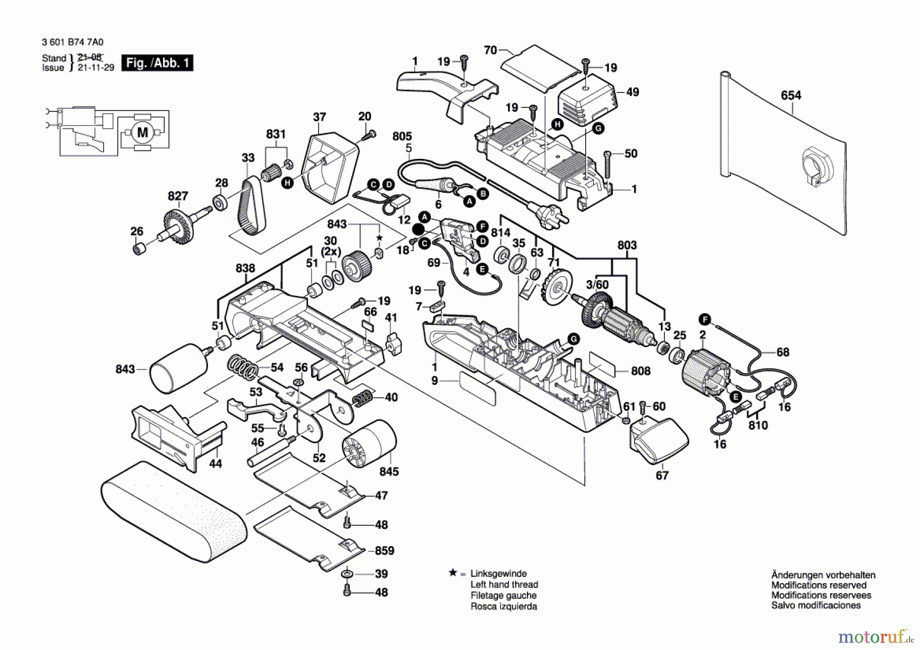  Bosch Werkzeug Bandschleifer BTI-BS 75 AE BA Seite 1
