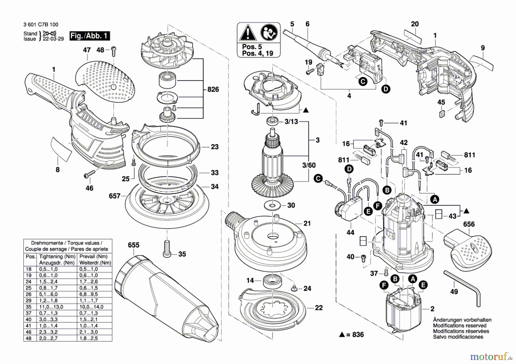  Bosch Werkzeug Exzenterschleifer BROS-125/150 AVE Seite 1