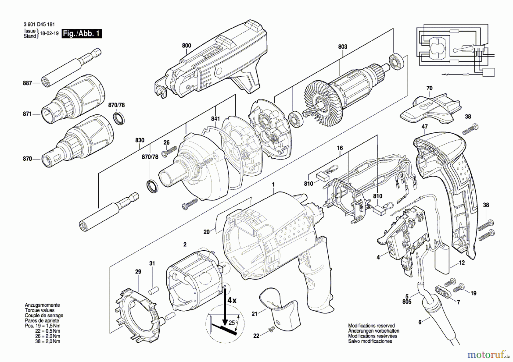  Bosch Werkzeug Bohrschrauber GSR 6-45 TE Seite 1
