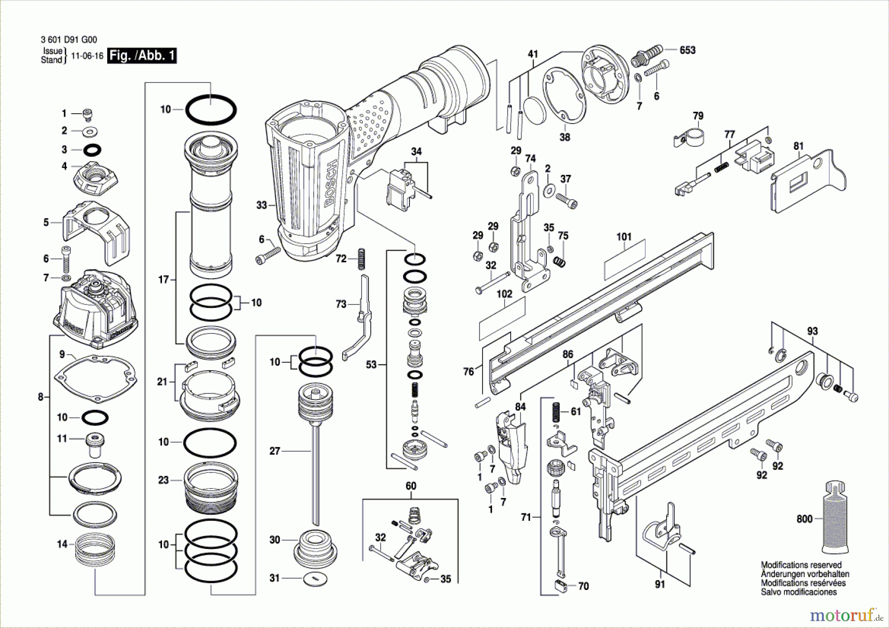  Bosch Werkzeug Druckluftnagler GTK 40 Seite 1