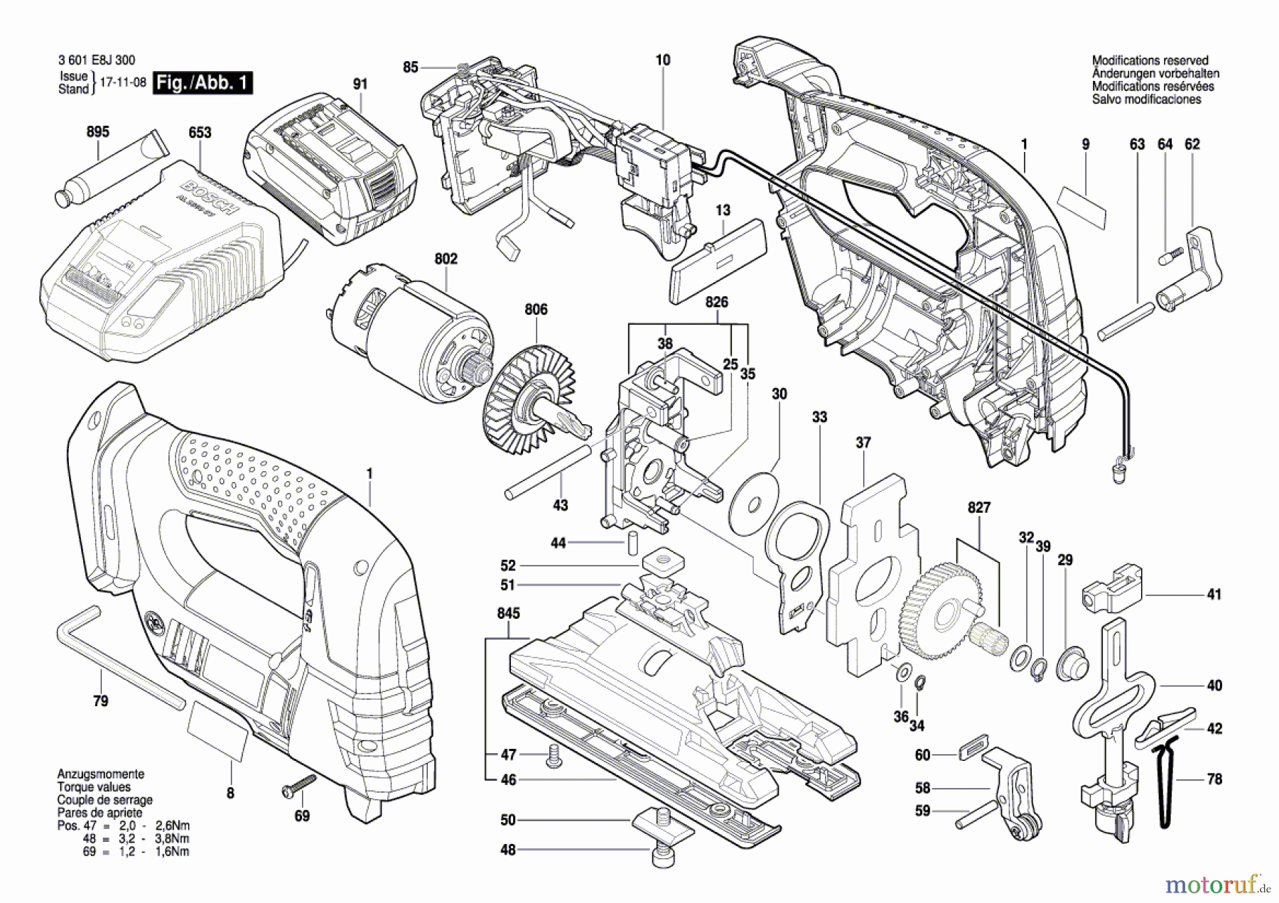  Bosch Akku Werkzeug Akku-Stichsäge GST 18 V-LI Seite 1